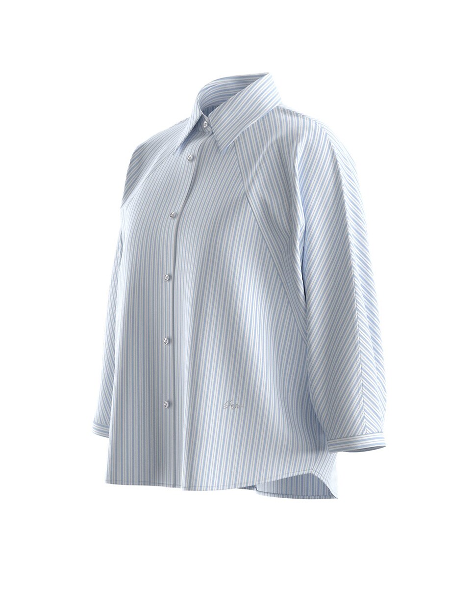 Camisa com Mangas 3/4 Azul-claro-8