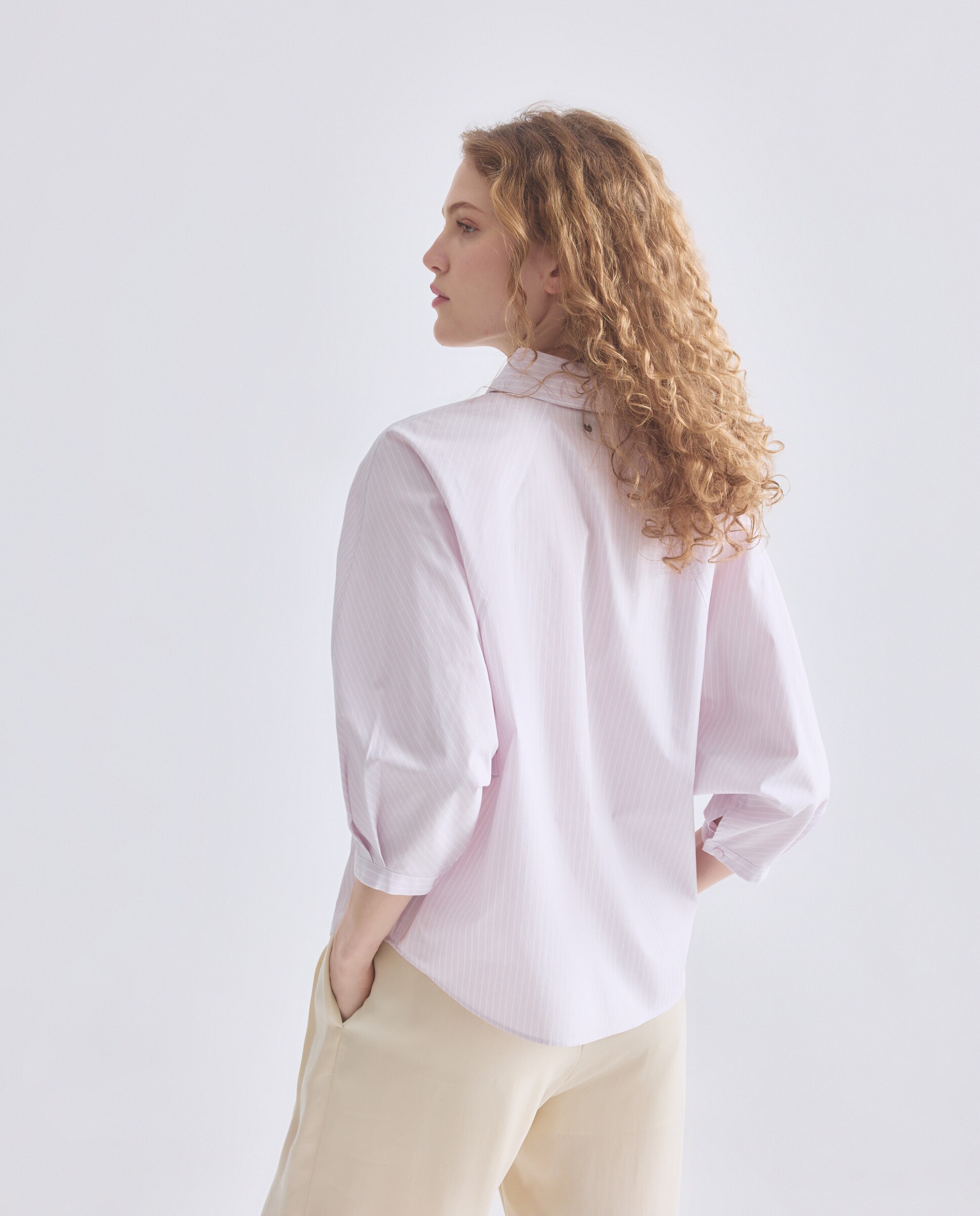Camisa Relaxed com Mangas de Kimono Roxo-3