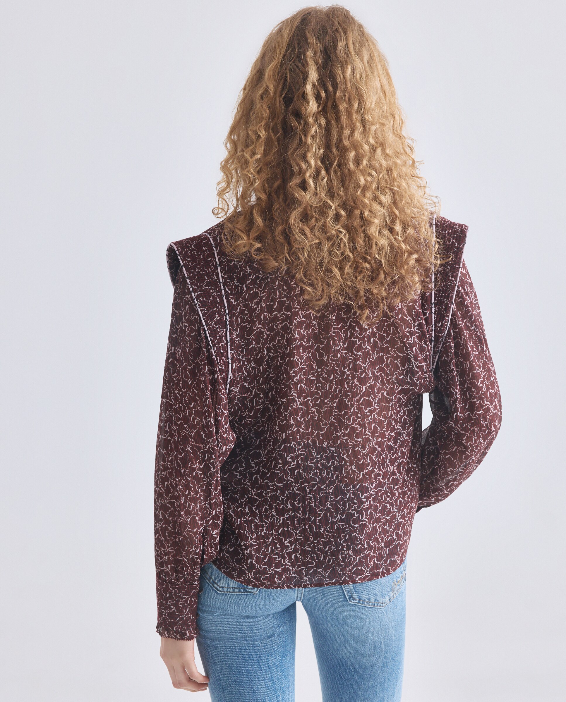 Camisa de Manga Comprida Georgette Multicolor-3