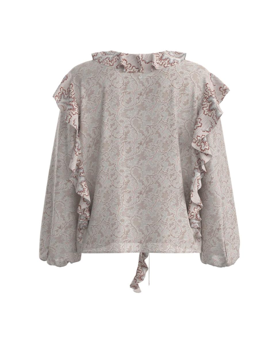 Camisa de mulher com manga comprida Multicolor-2