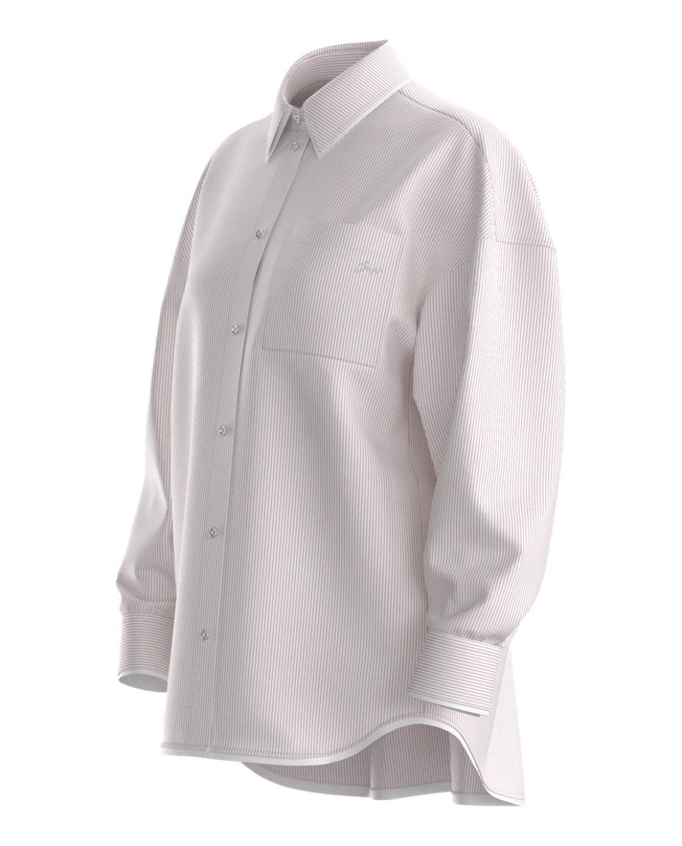 Blusa de mujer oversize manga larga - Boss - Blanco Blanco-2