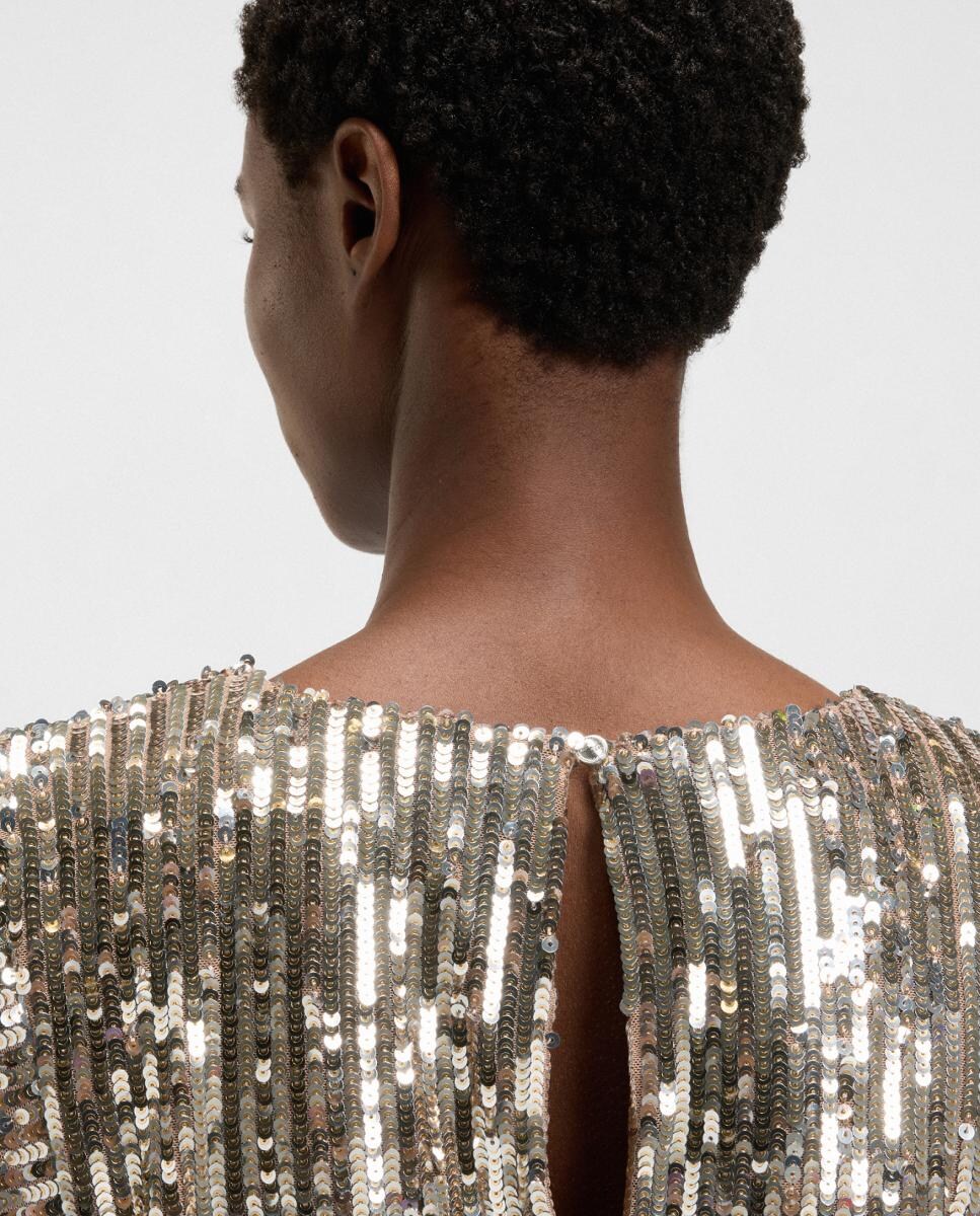 Top de Lantejoulas com Ombreiras Laranja-2