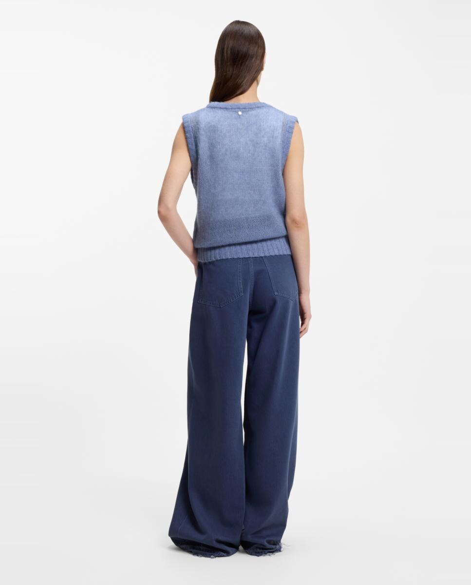 Top de Alças com Decote Redondo Azul-3