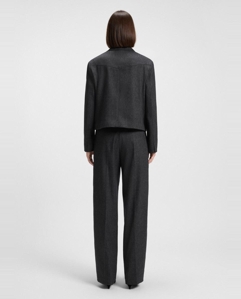 Blazer Curto com Manga Comprida Azul-marinho-2