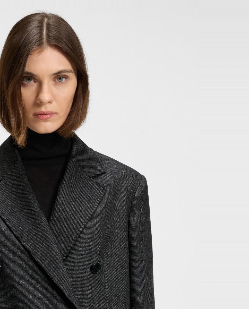 Blazer Curto com Manga Comprida Azul-marinho-4