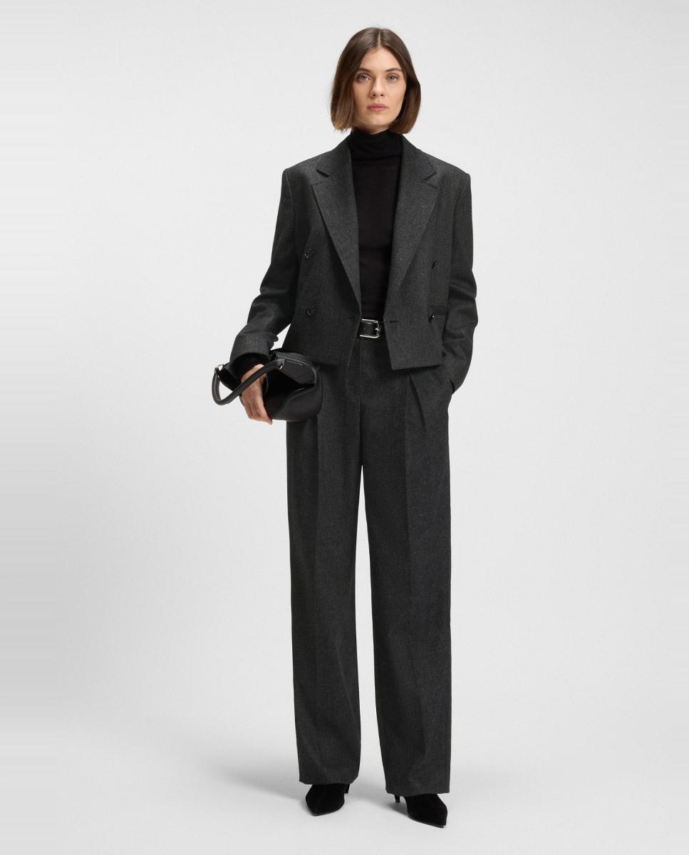 Blazer Curto com Manga Comprida Azul-marinho-5