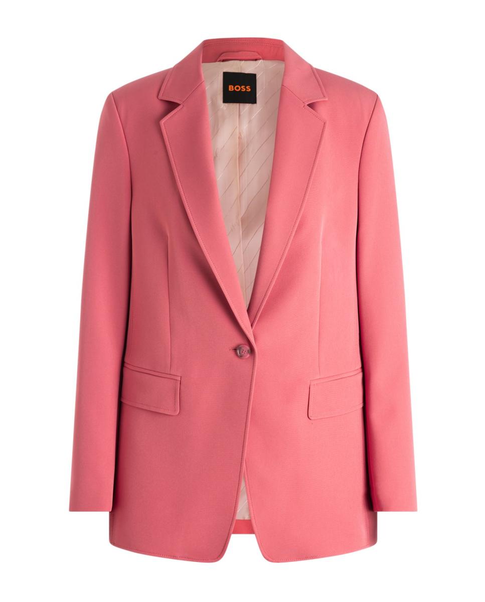 Blazer Totalmente Forrado de Manga Comprida Vermelho-1
