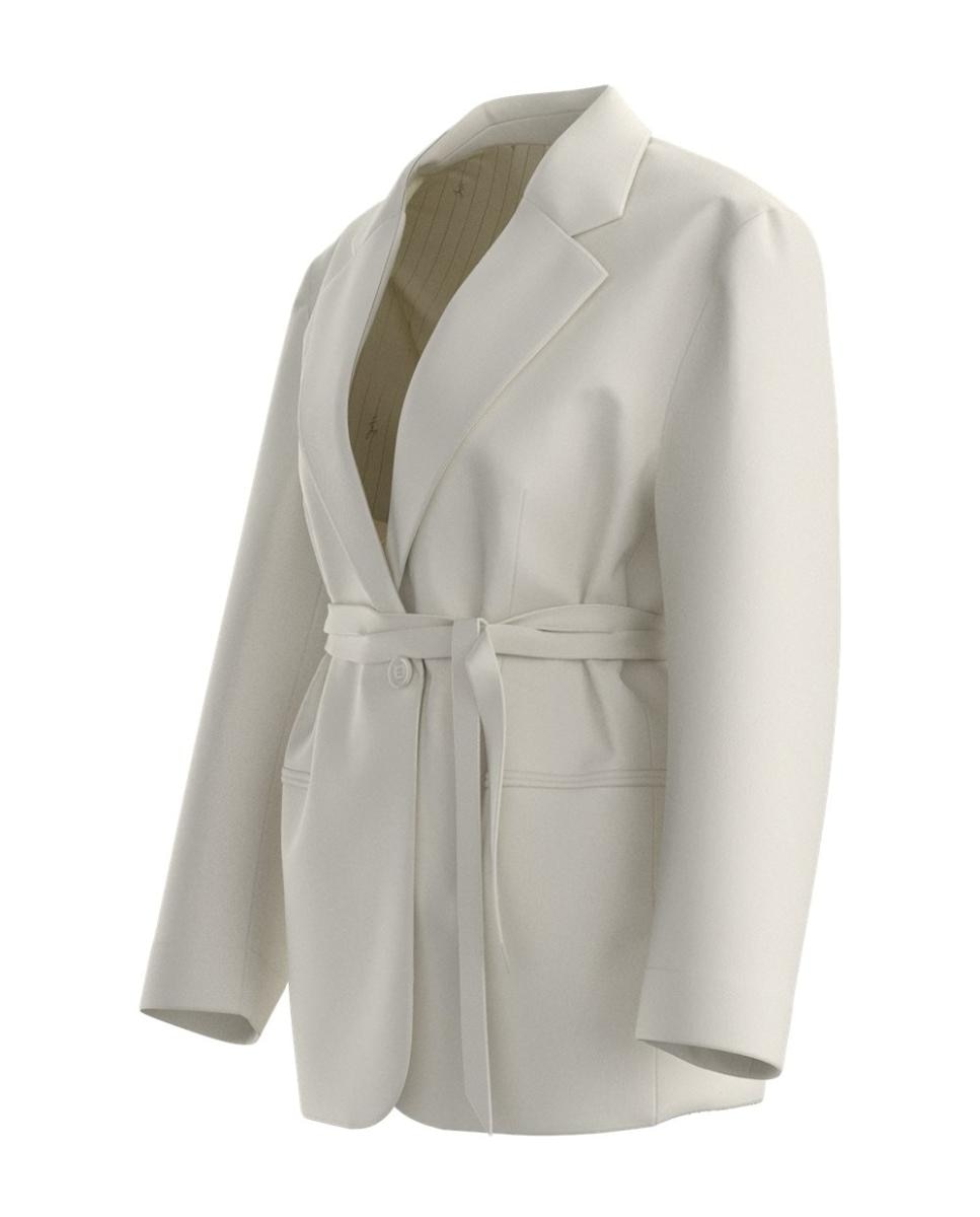 Blazer Relaxed com Manga Comprida Branco-2