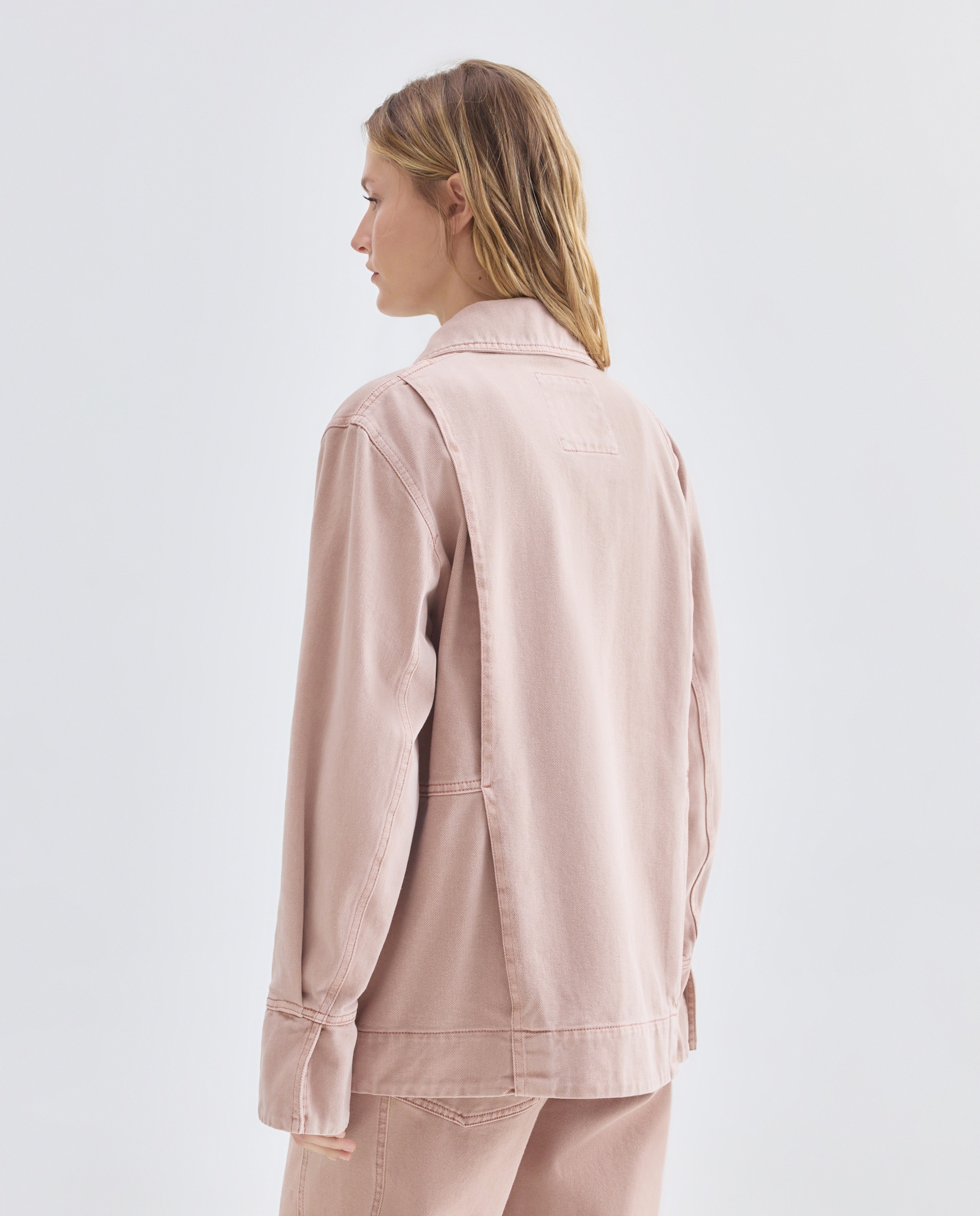 Blazer Relaxed com Manga Comprida Rosa-3