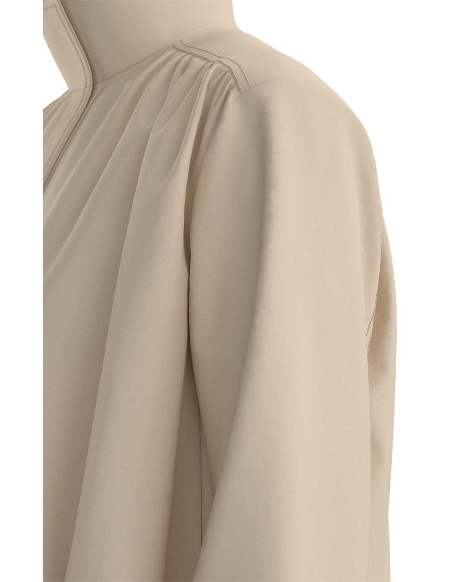 Blazer Relaxed com Manga Comprida Bege-4