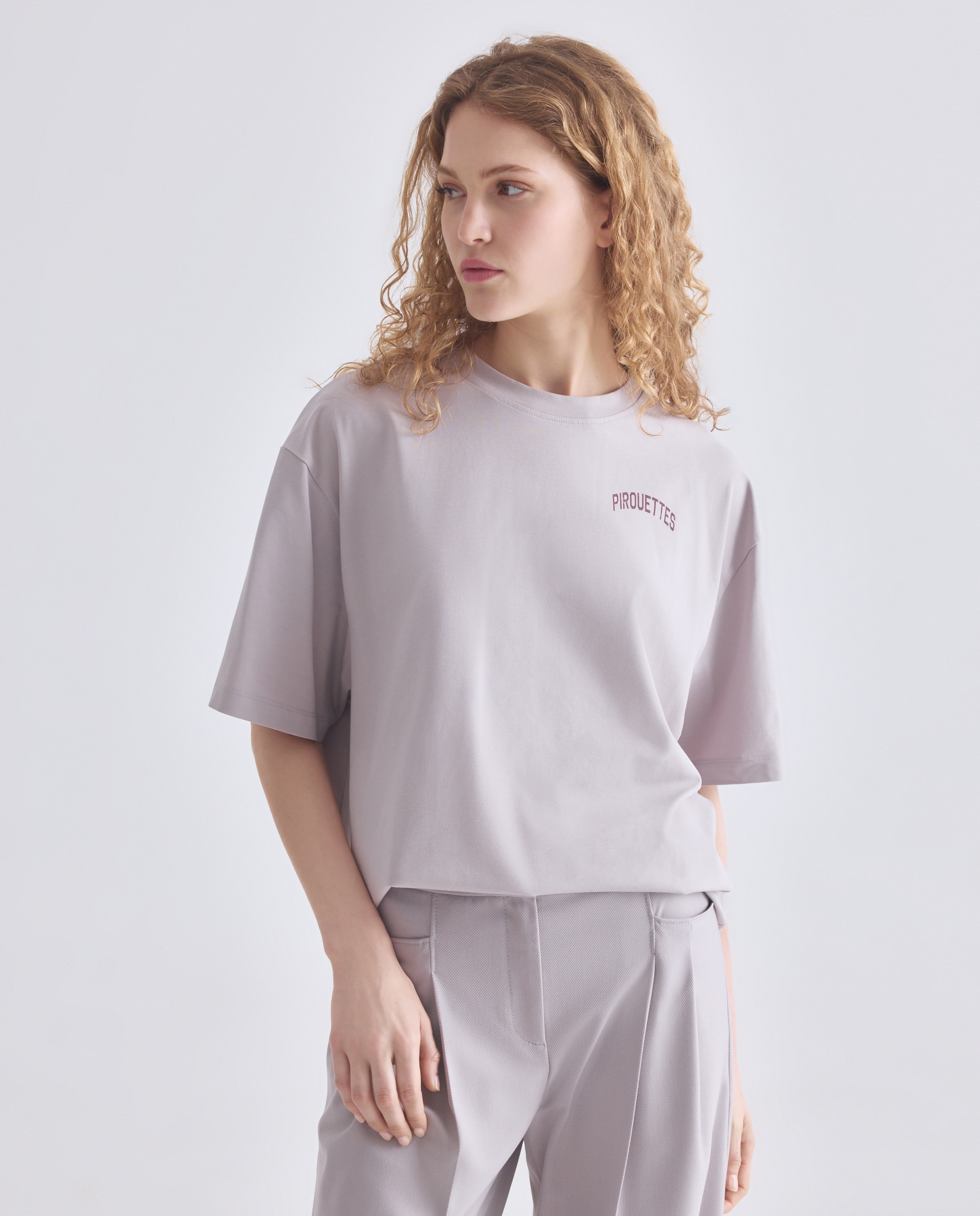 T-shirt Relaxed com Manga Curta Roxo-2