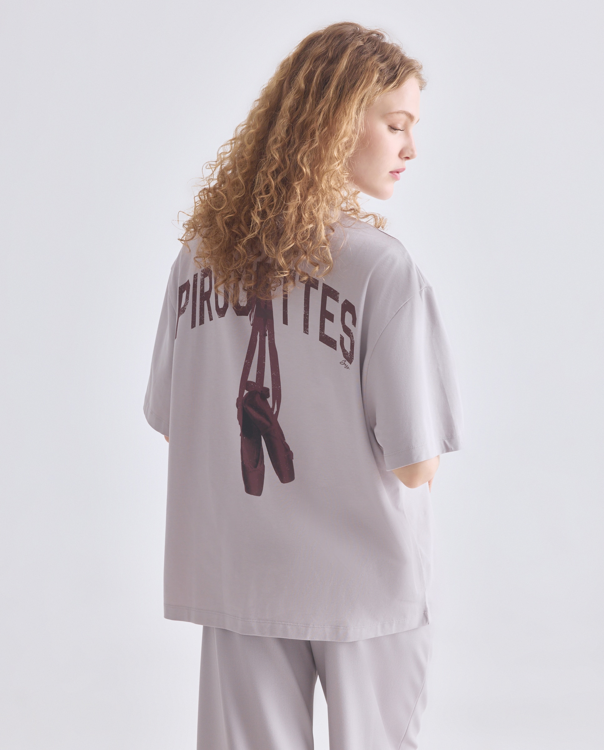 T-shirt Relaxed com Manga Curta Roxo-3
