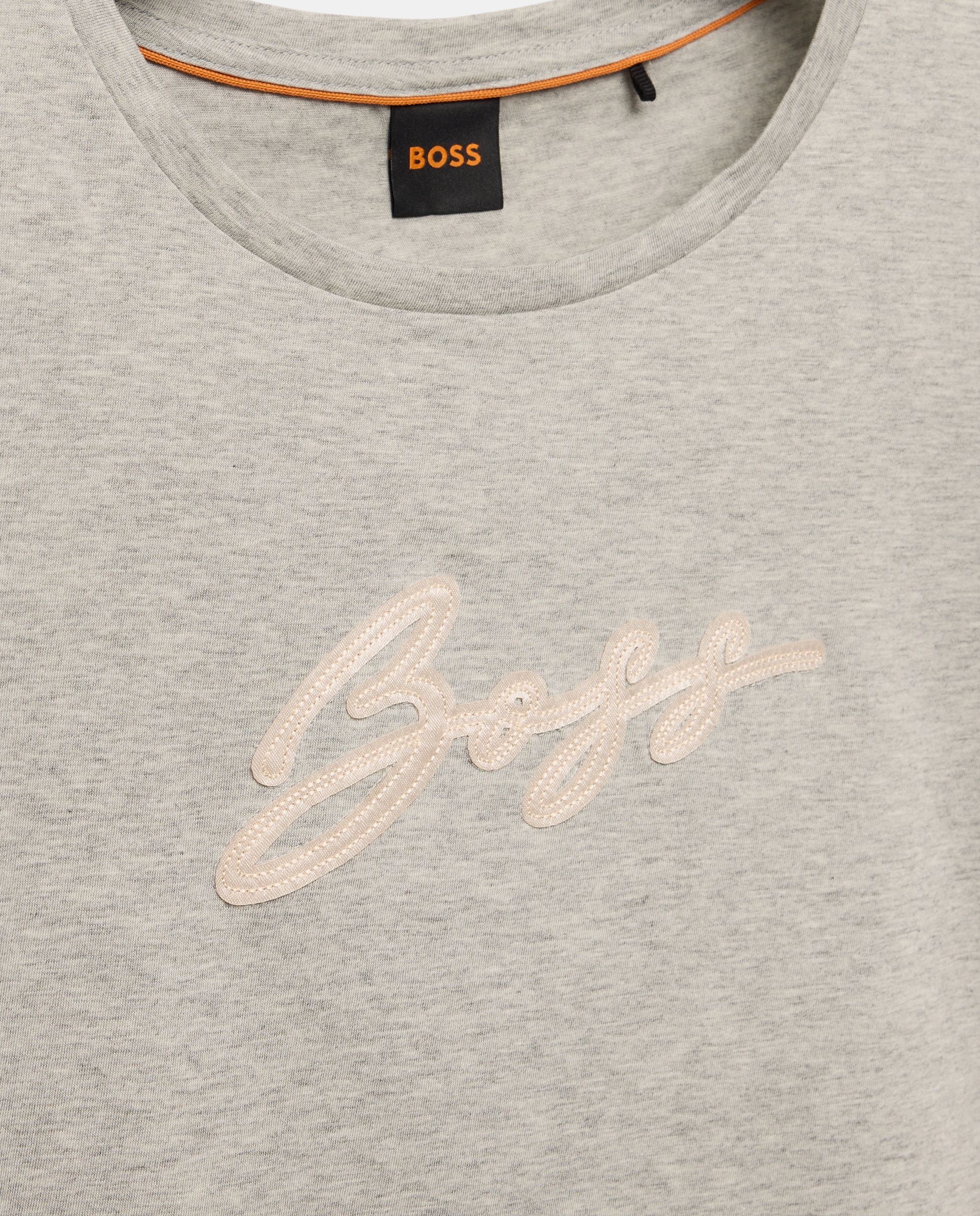 T-shirt Slim com Manga Curta Cinzento-5