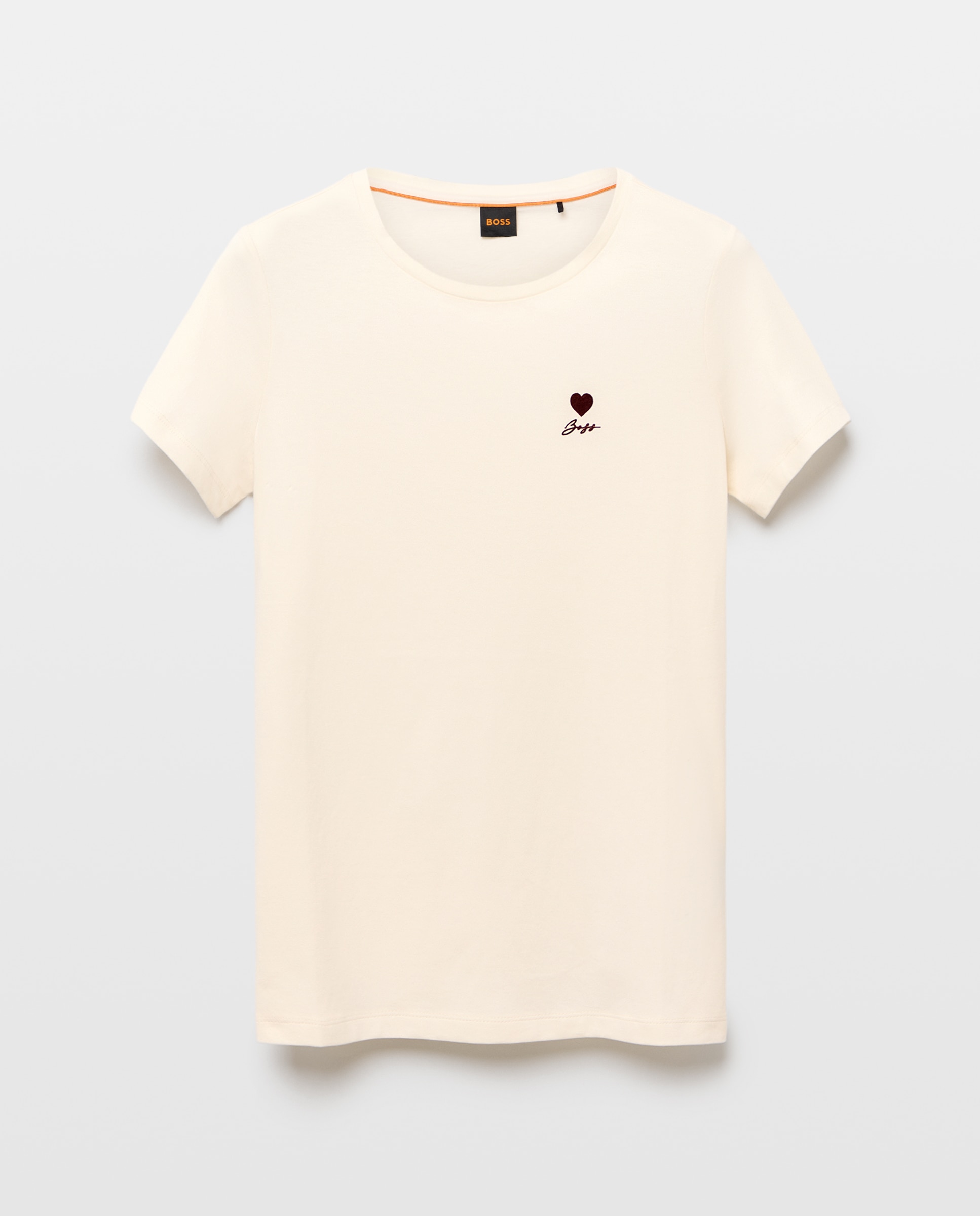 T-shirt Slim com Manga Curta Branco-4