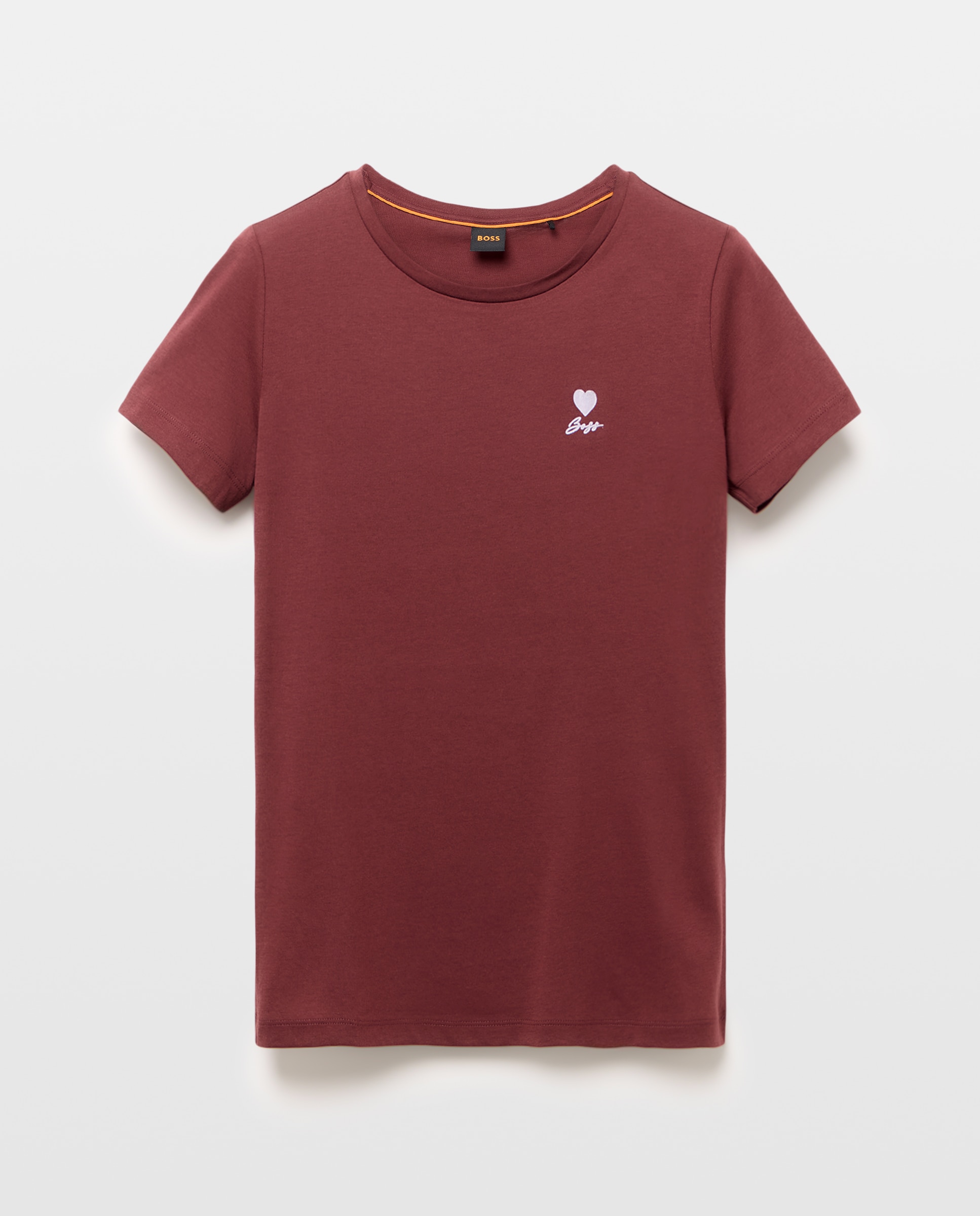 T-shirt Slim com Manga Curta Castanho-4