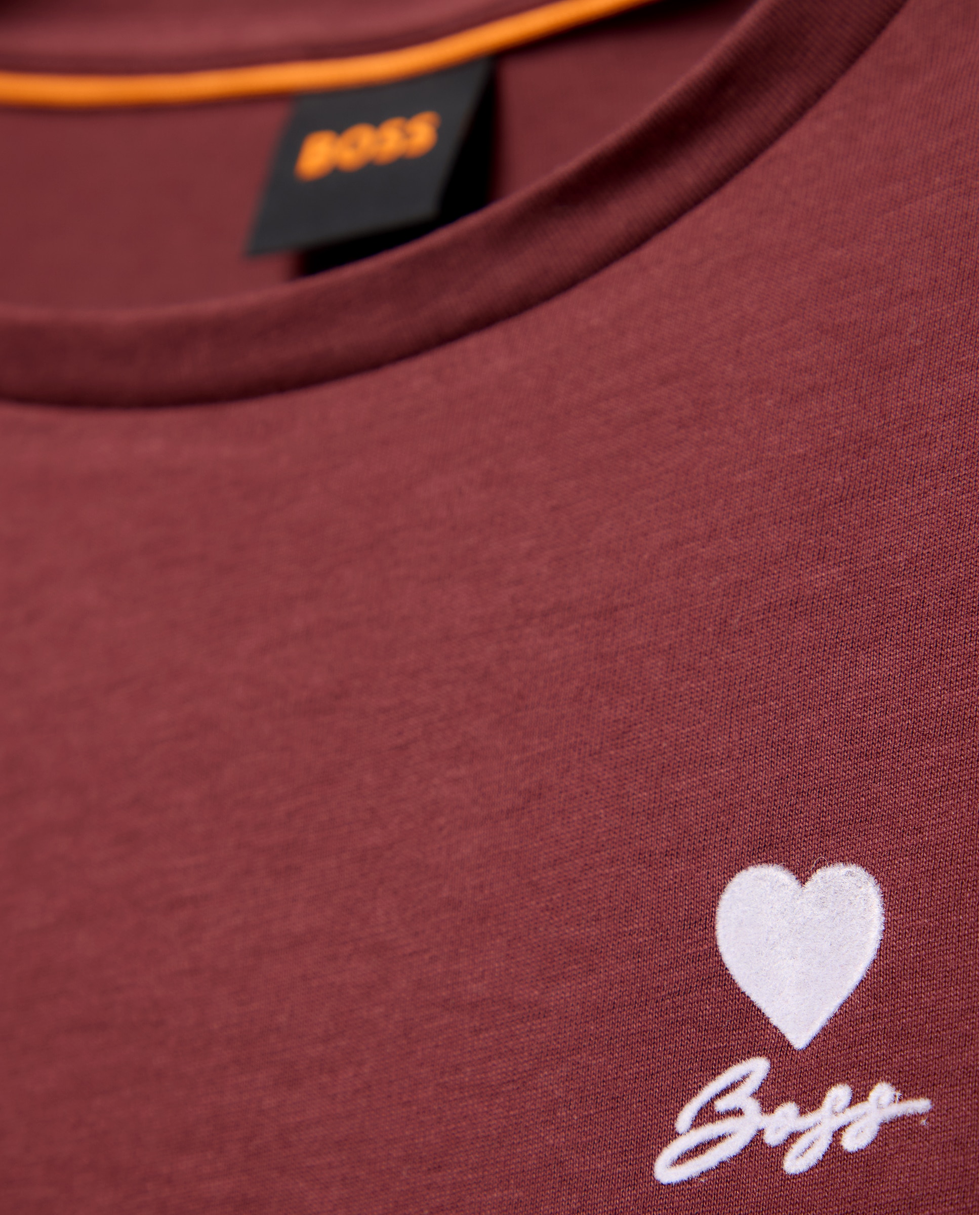 T-shirt Slim com Manga Curta Castanho-5