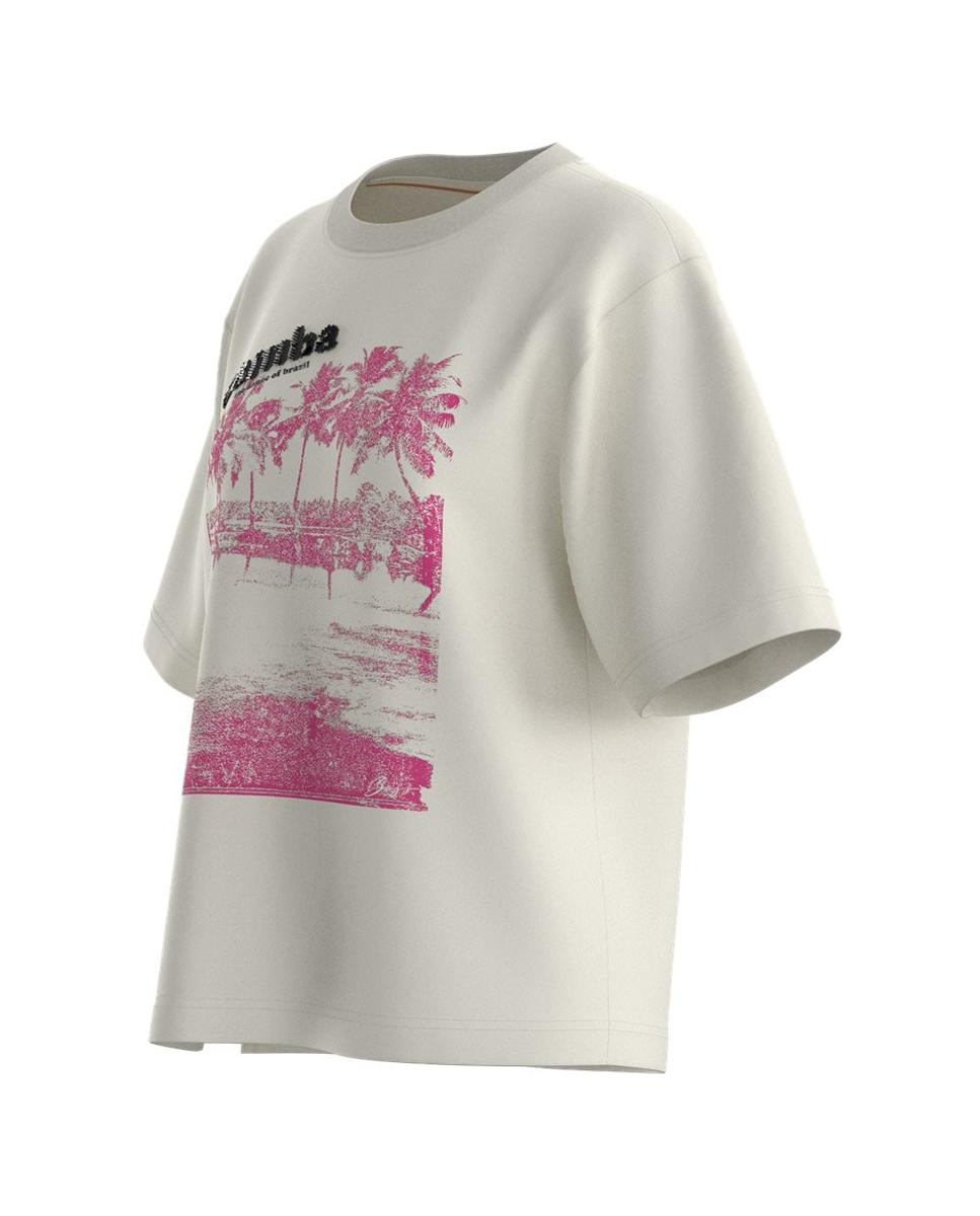 T-shirt de mulher com manga curta Branco-marfim-3