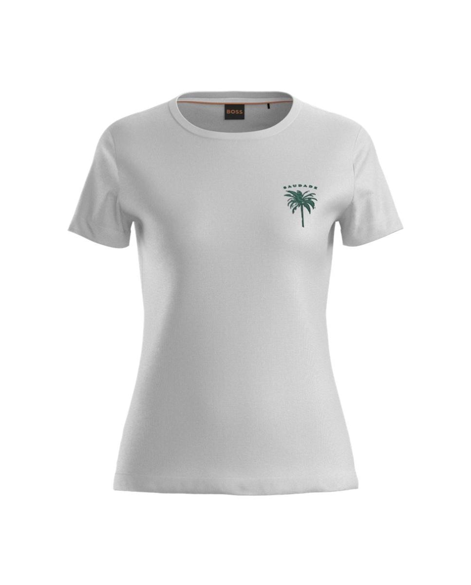 T-shirt de mulher com manga curta Branco-2