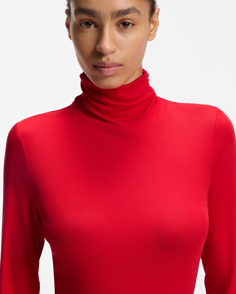 Imagen 3 de Camiseta de mujer slim de manga larga - Boss - Rojo Rojo