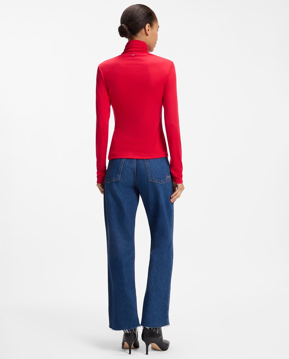 Imagen 4 de Camiseta de mujer slim de manga larga - Boss - Rojo Rojo