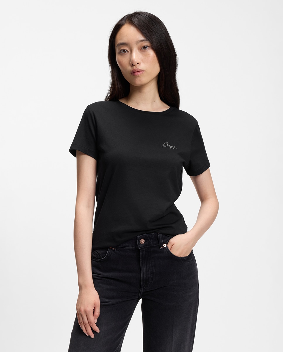 Imagen 1 de Camiseta de mujer slim manga corta - Boss - Negro Negro