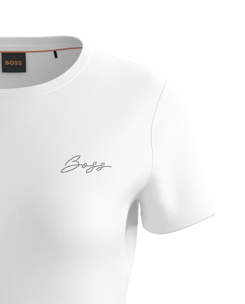 Imagen 4 de Camiseta de mujer slim manga corta - Boss - Blanco Blanco