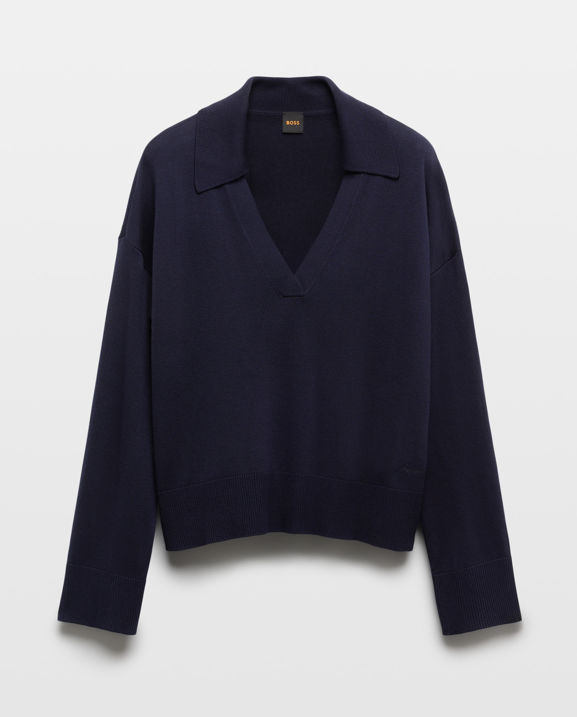 Imagem 0 de Camisola de Malha com Manga Comprida e Decote em Bico