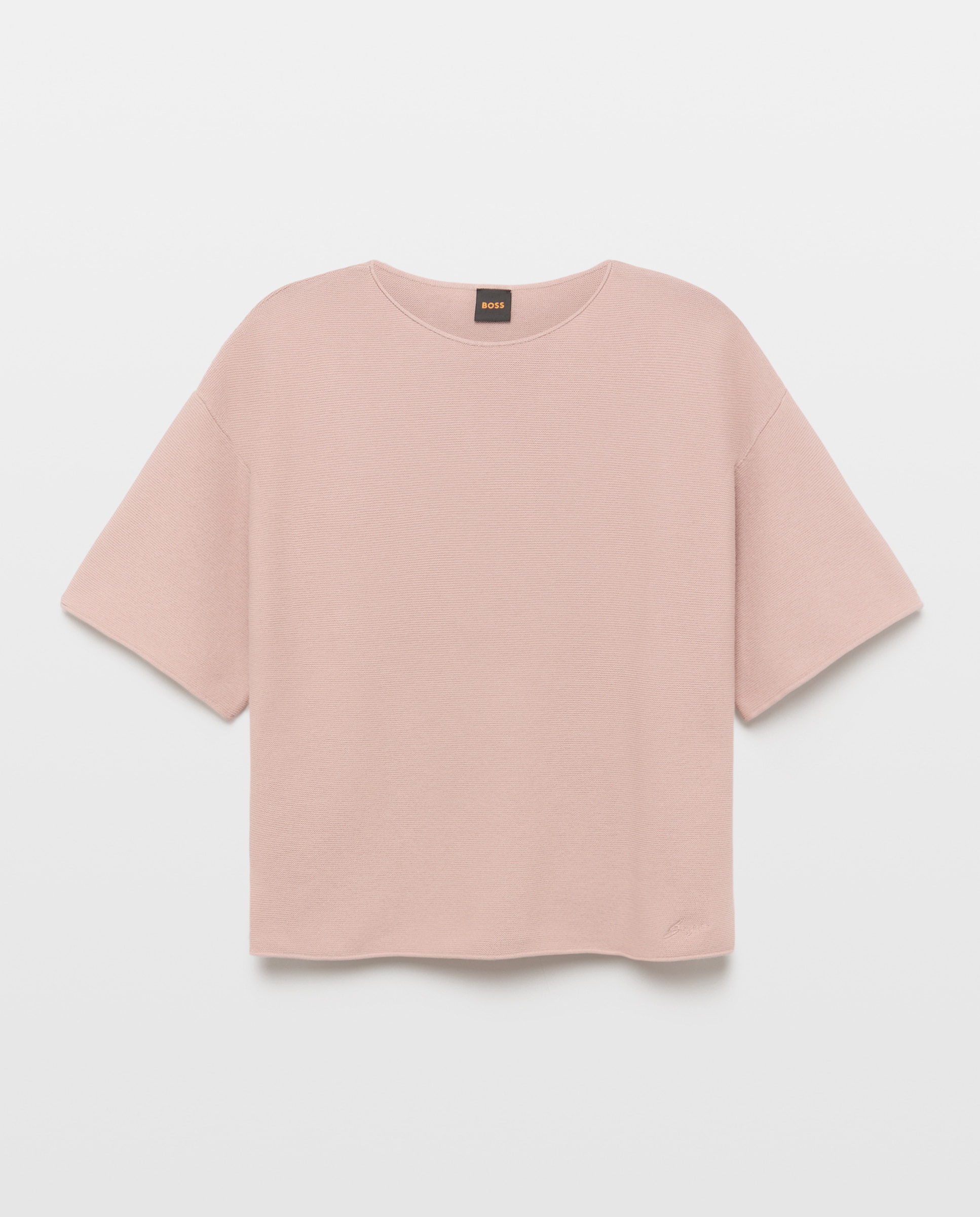 Camisola de malha com manga curta Rosa-4