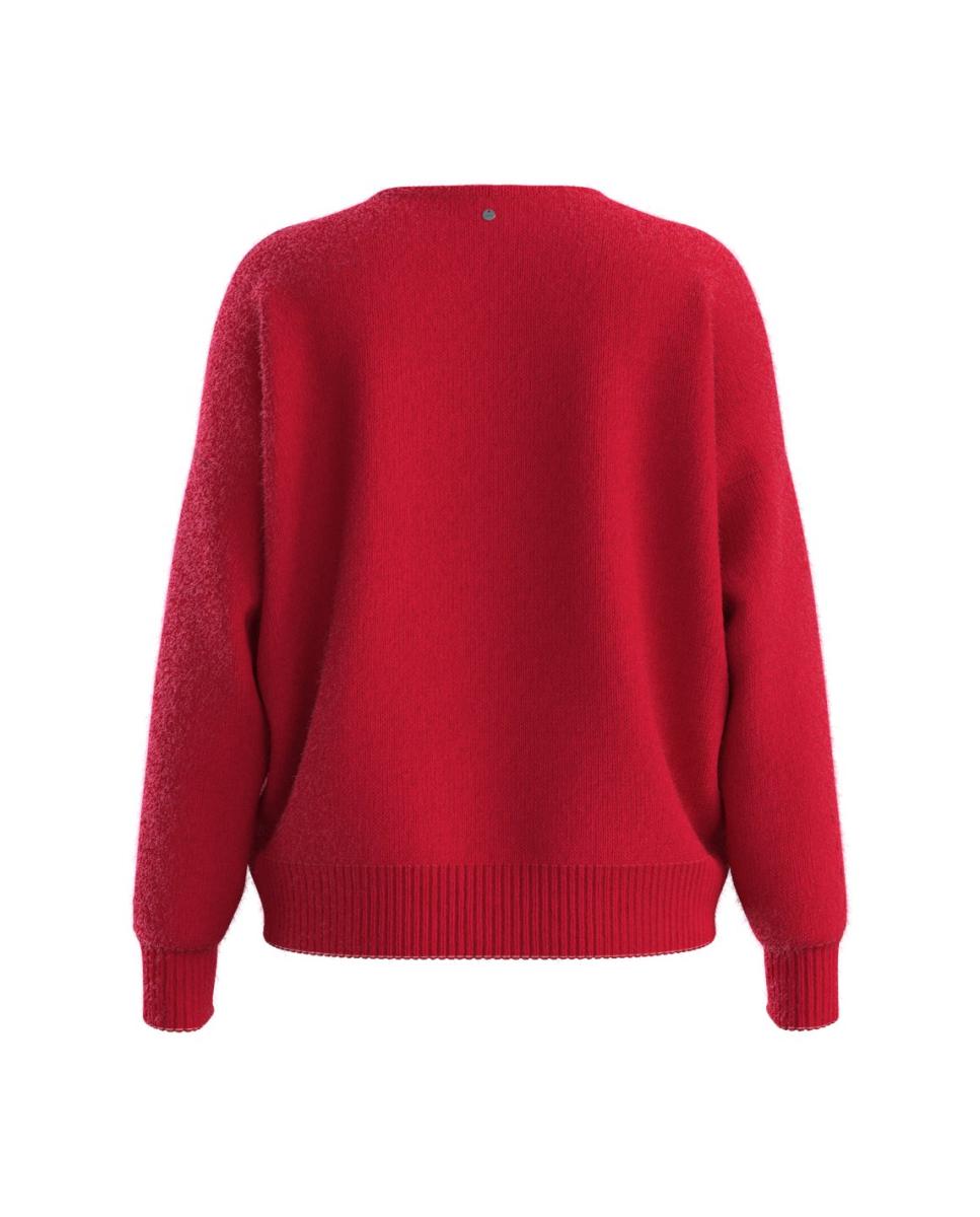 Jersey de mujer relaxed manga larga - Boss - Rojo Rojo-2