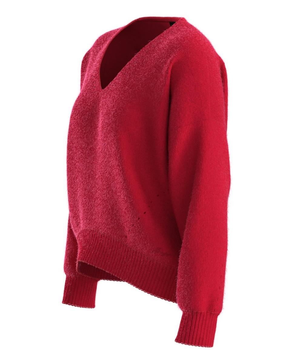 Jersey de mujer relaxed manga larga - Boss - Rojo Rojo-3