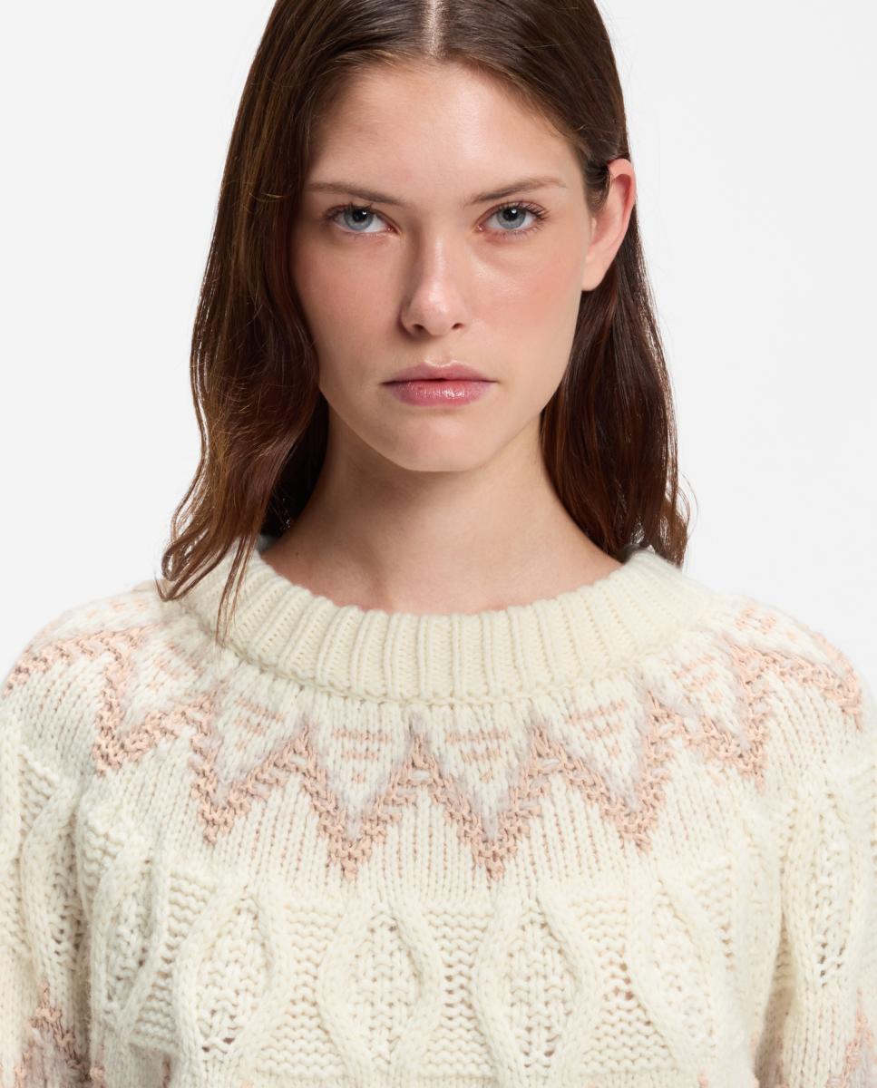 Jersey de mujer regular manga larga - Boss - Crema Crema-3