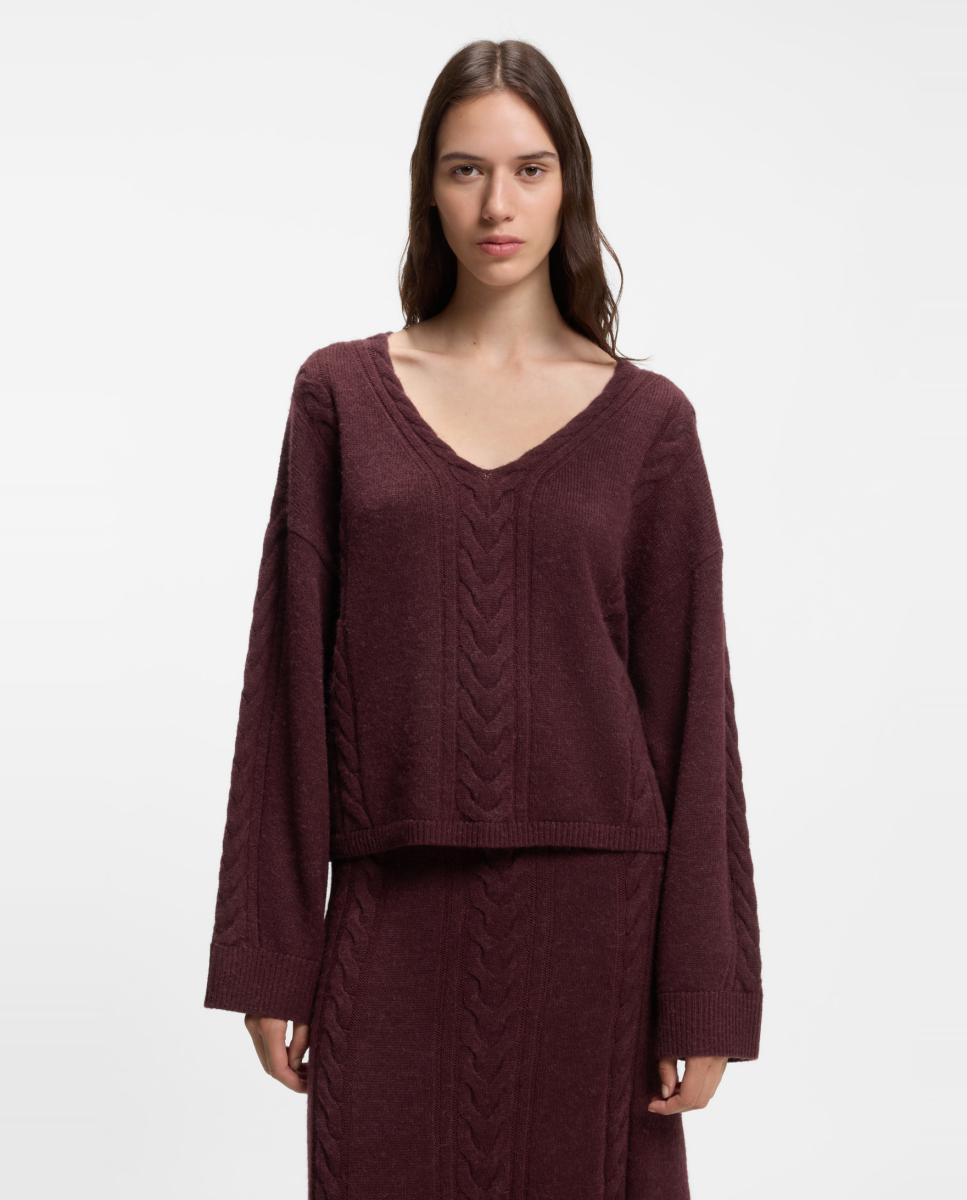 Imagen 0 de Jersey de mujer relaxed manga larga Rojo