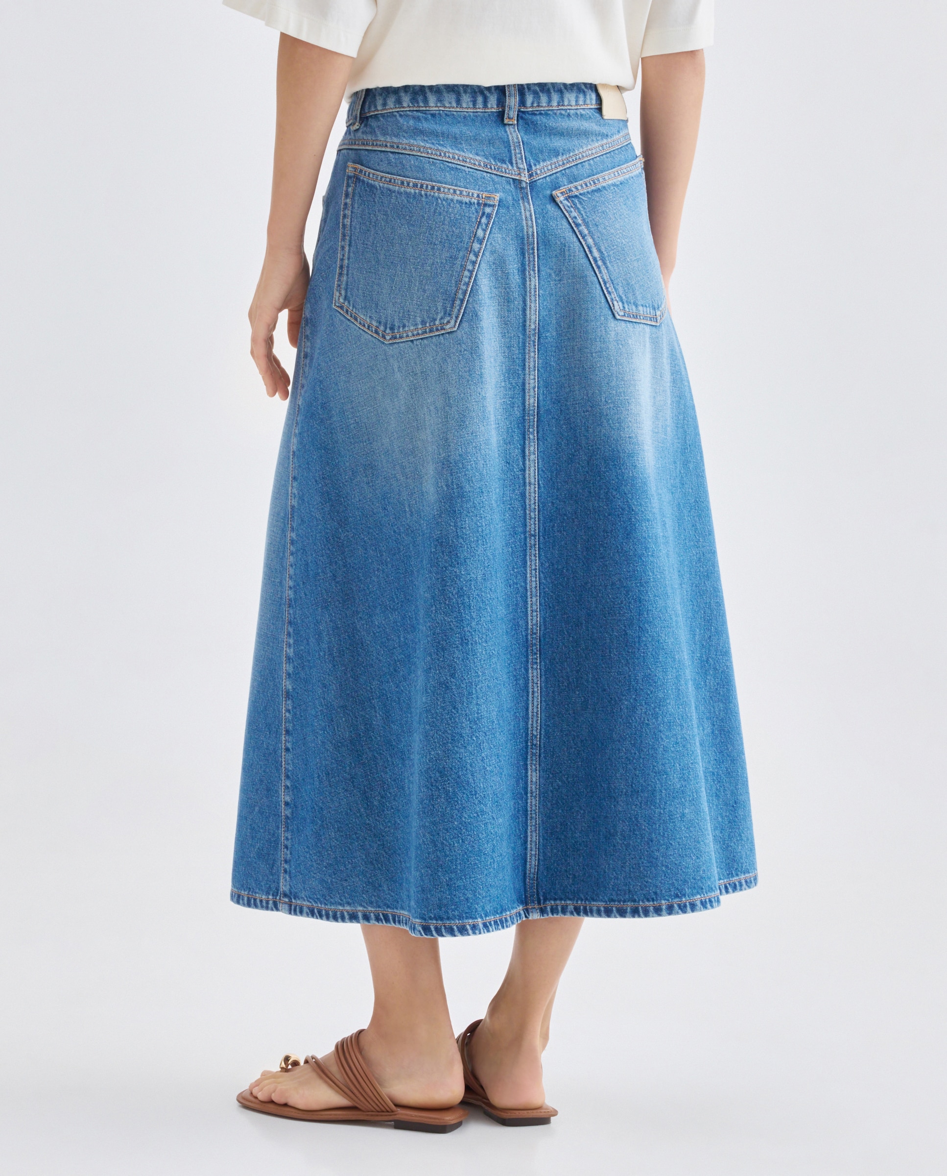 Saia midi Azul-3