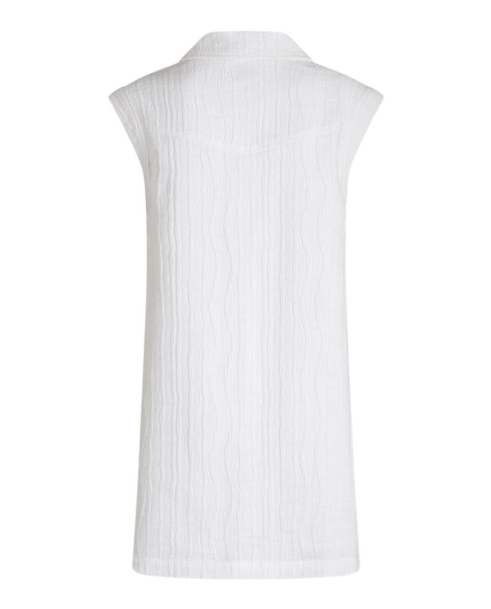 Vestido midi de manga curta Branco-2