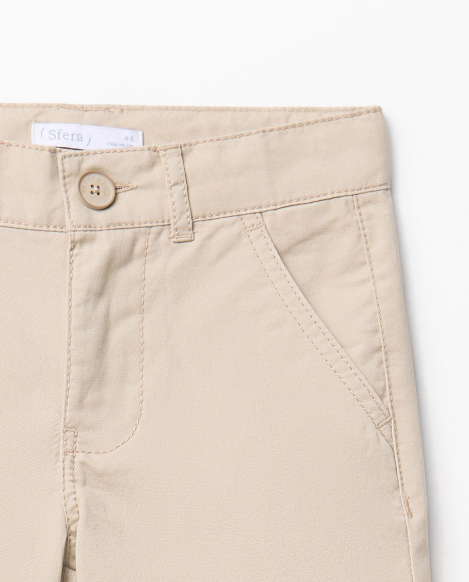 Bermudas Chino Básicas Sfera Bege-2