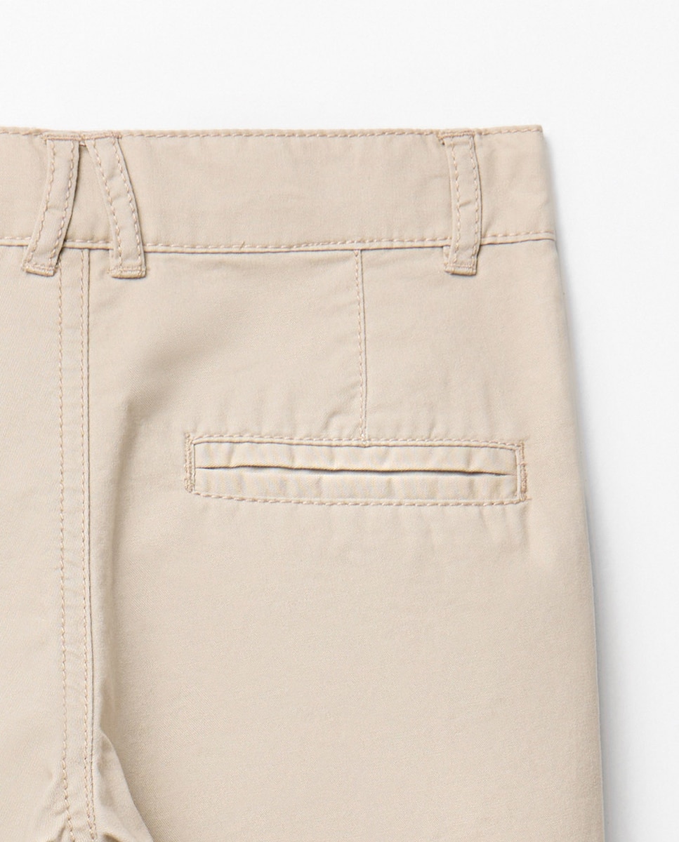 Bermudas Chino Básicas Sfera Bege-3