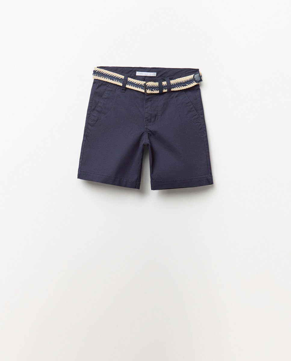 Bermudas com Cinto Azul-marinho-4