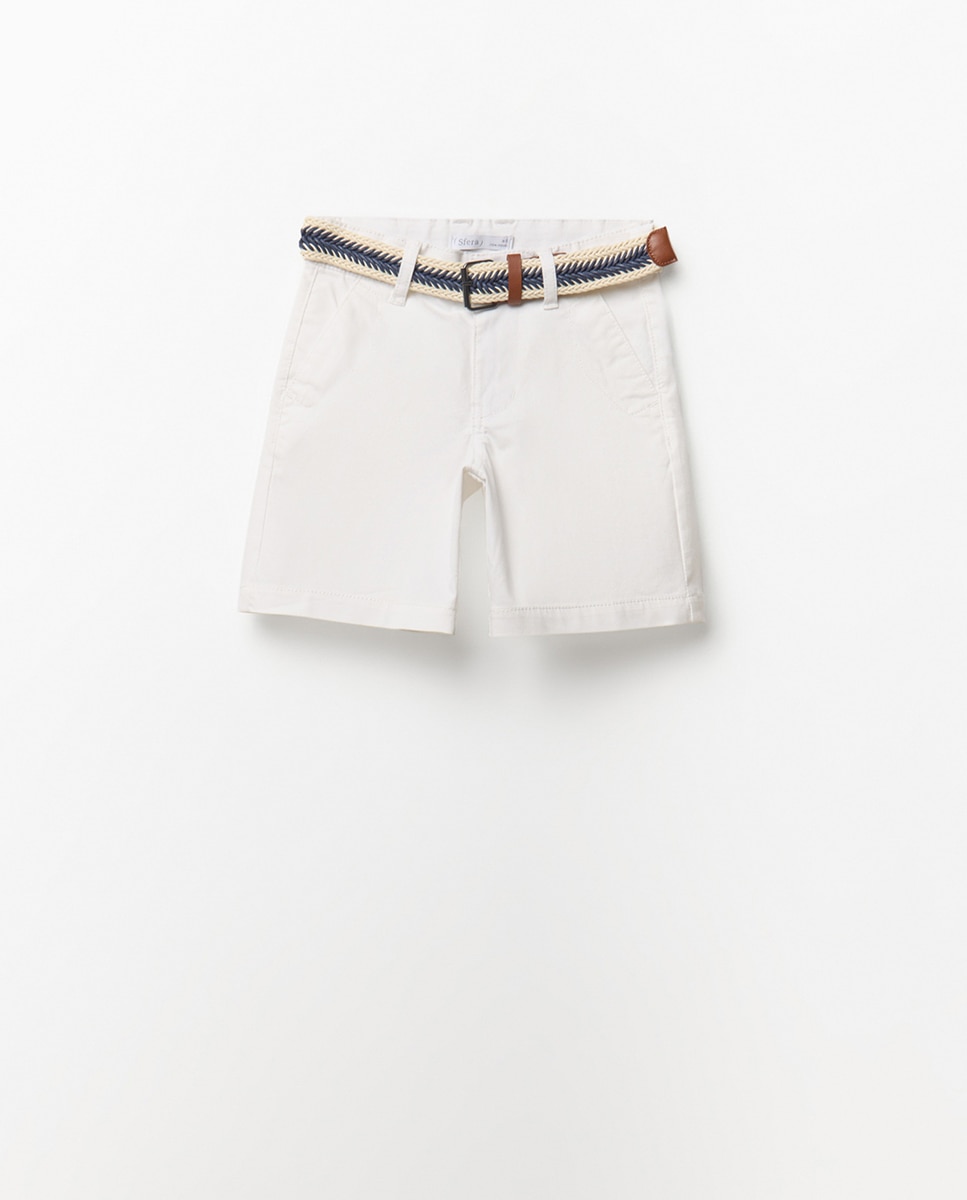 Bermudas com Cinto Branco-2