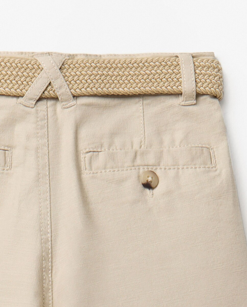 Bermudas com Cinto Cru-5