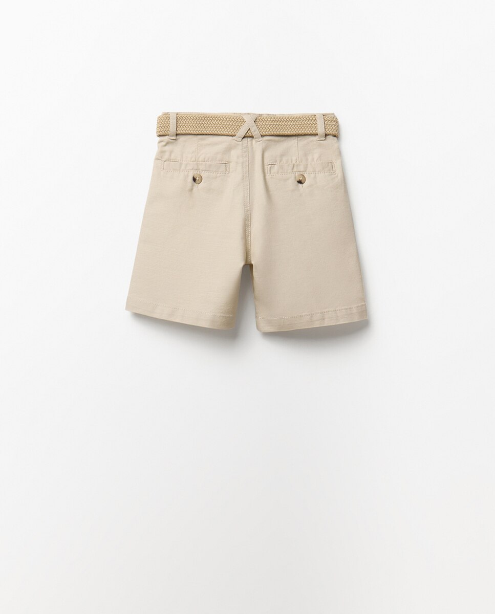 Bermudas com Cinto Cru-6