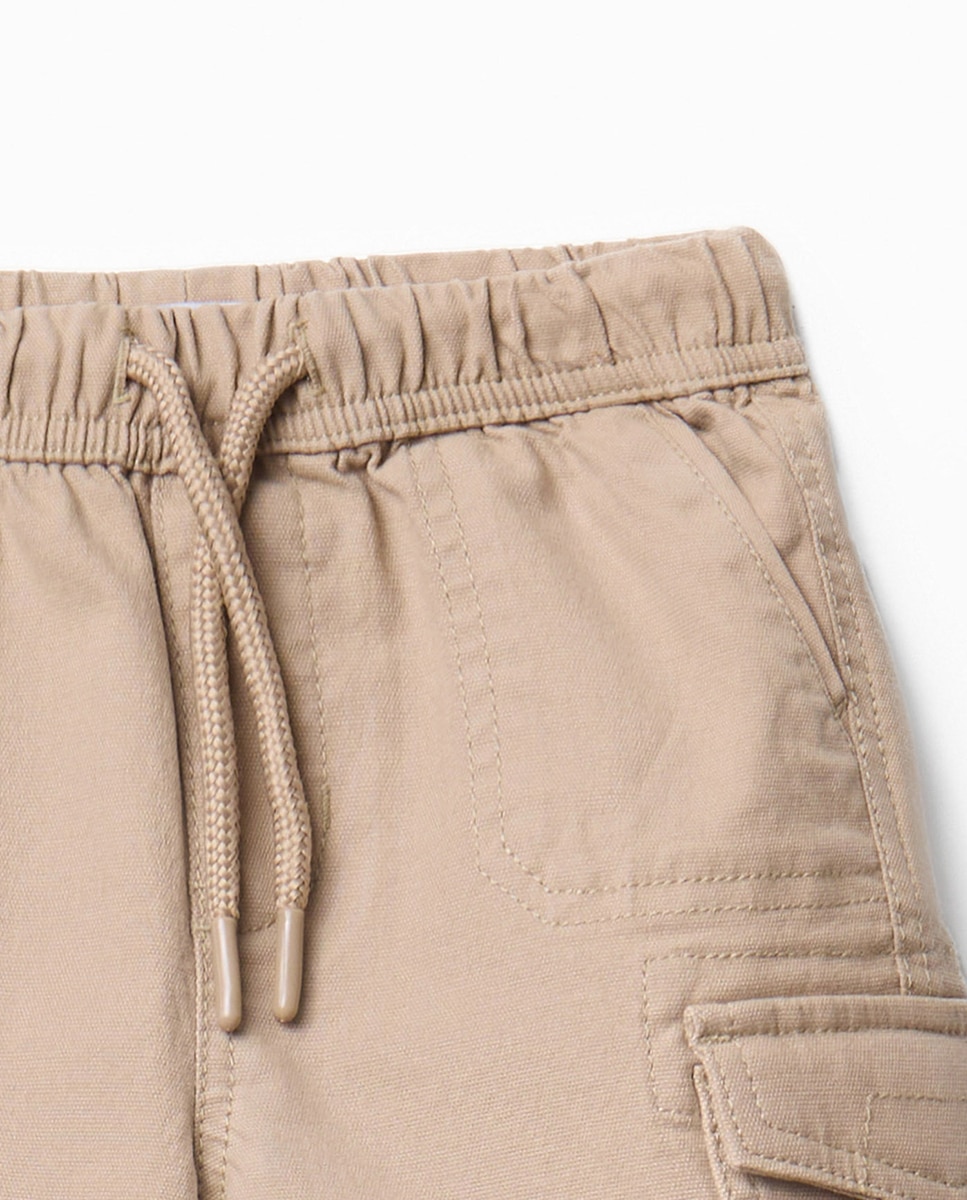 Bermudas Cargo Confort Bege-2