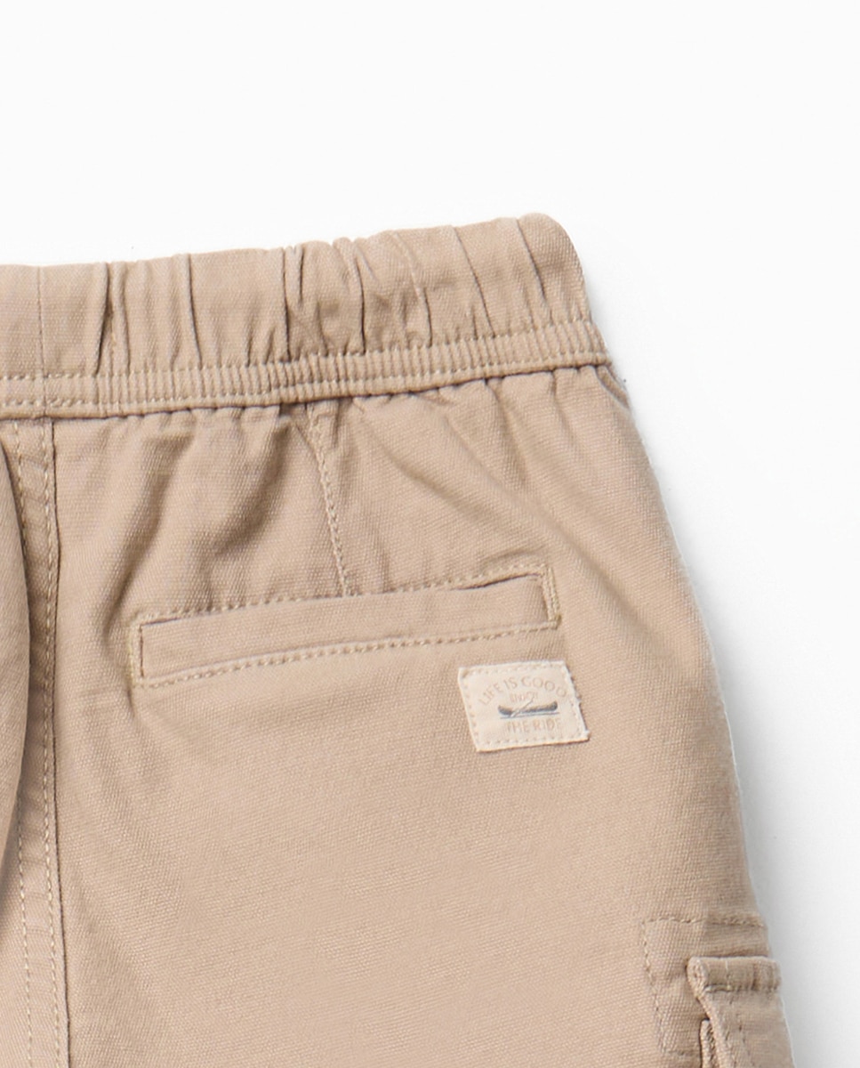 Bermudas Cargo Confort Bege-4