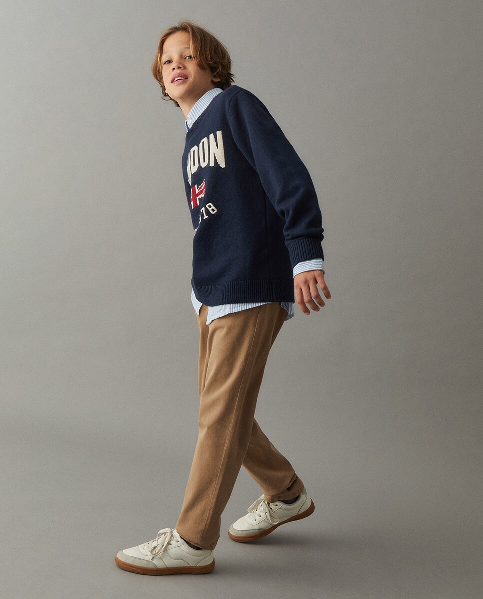 Calças Chino Básicas Camel-2