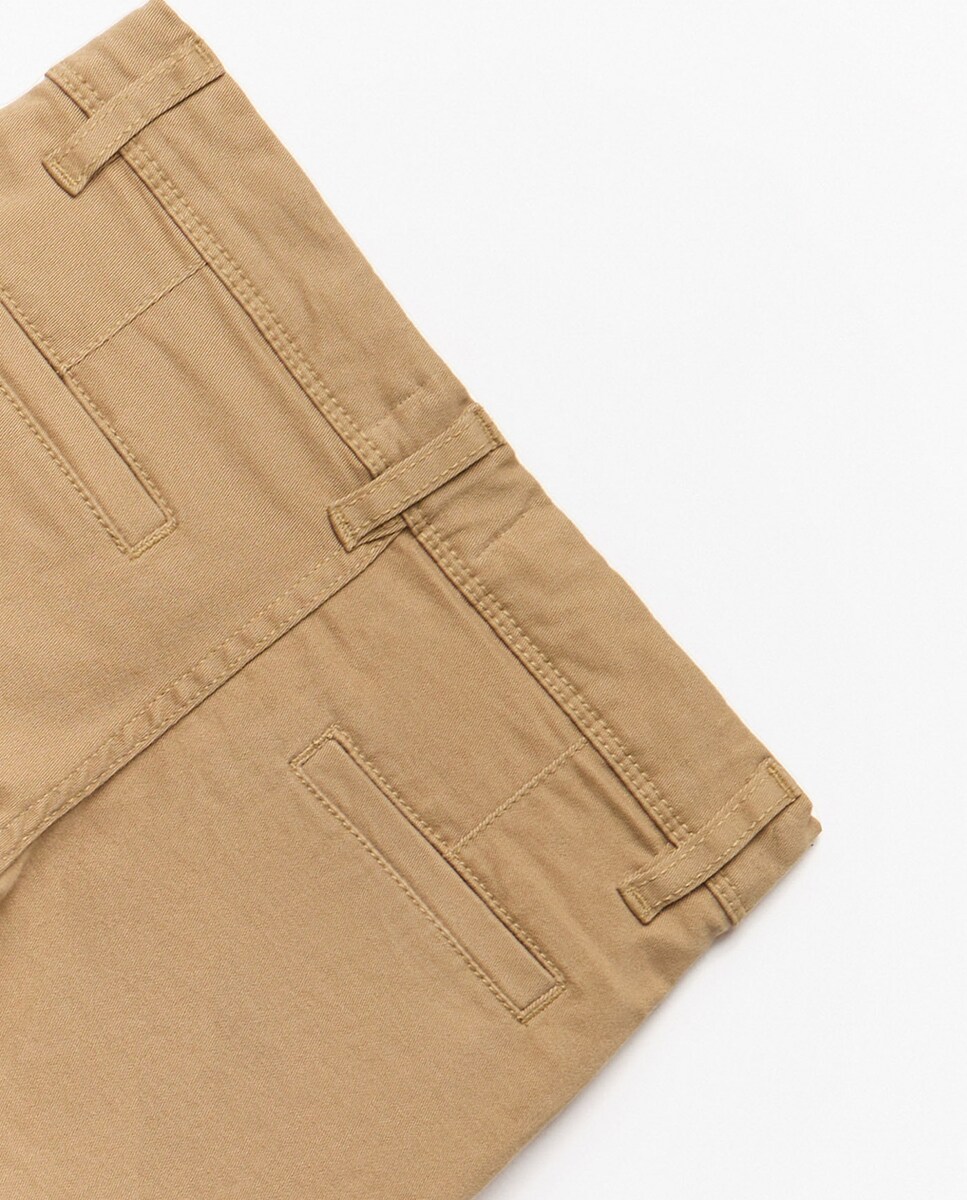 Calças Chino Básicas Camel-6