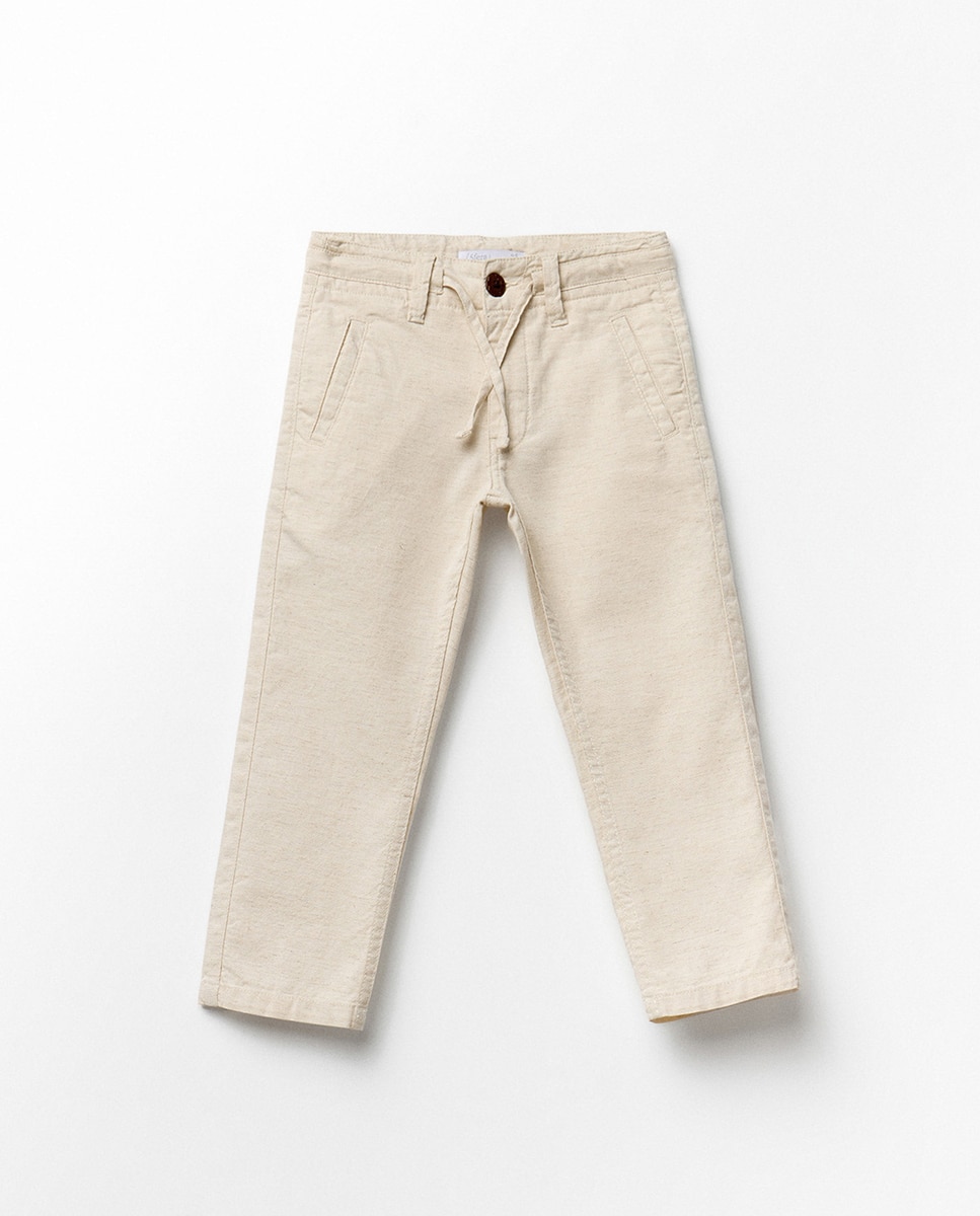 Calças de Linho Cru-3