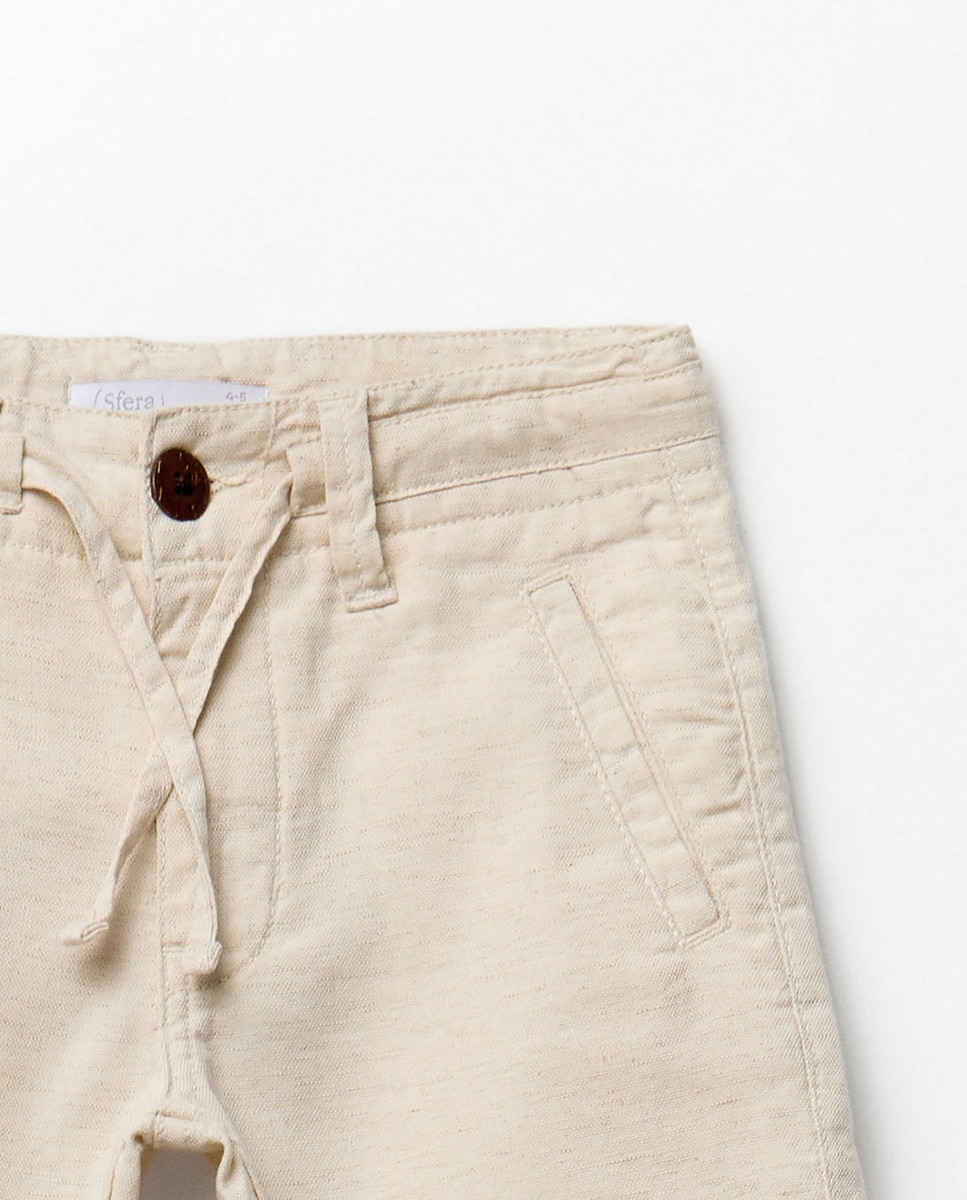Calças de Linho Cru-4