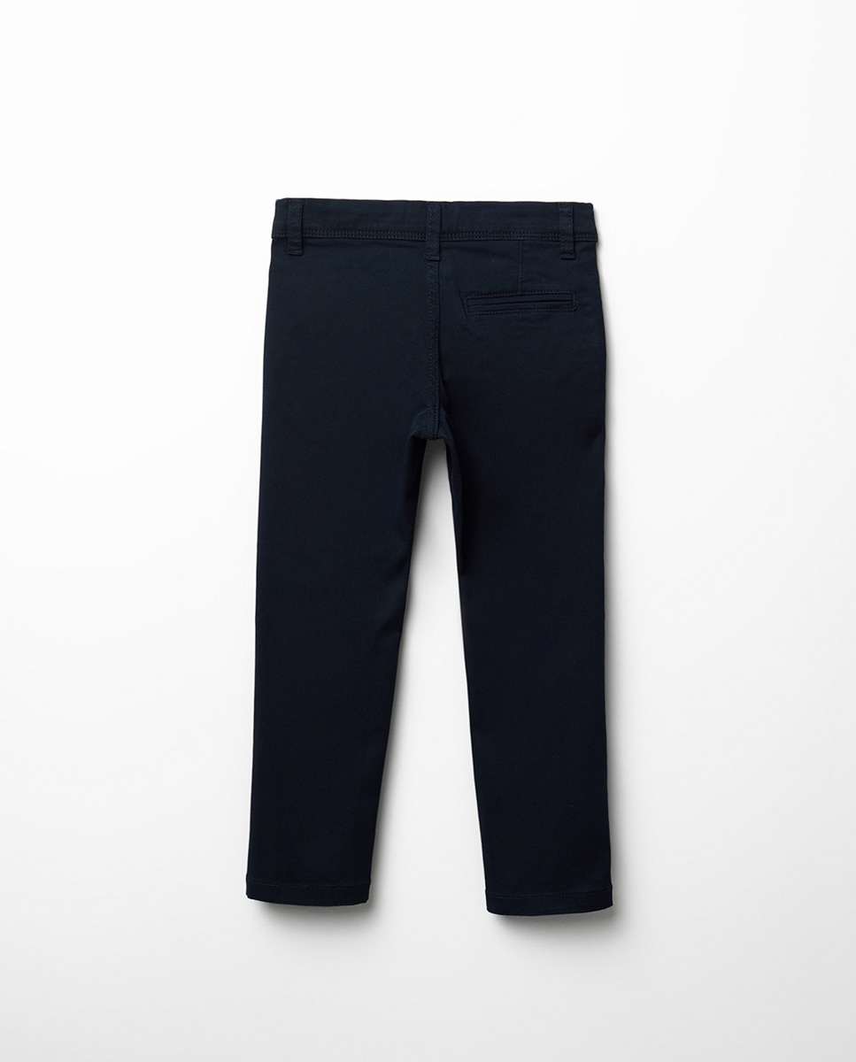 Calças Chino Básicas Sfera Azul-marinho-5