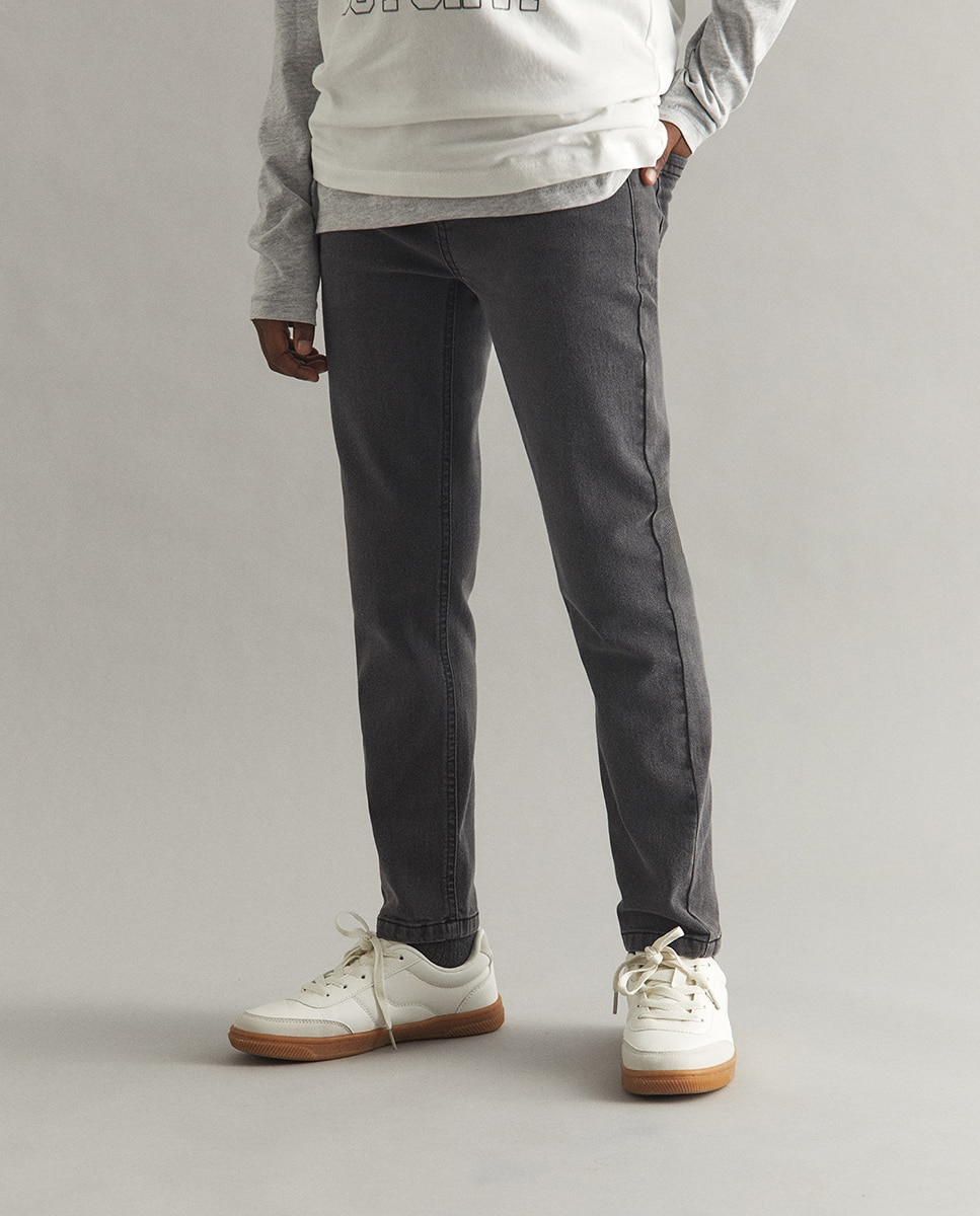 Jeans Básicas Cinzento-2