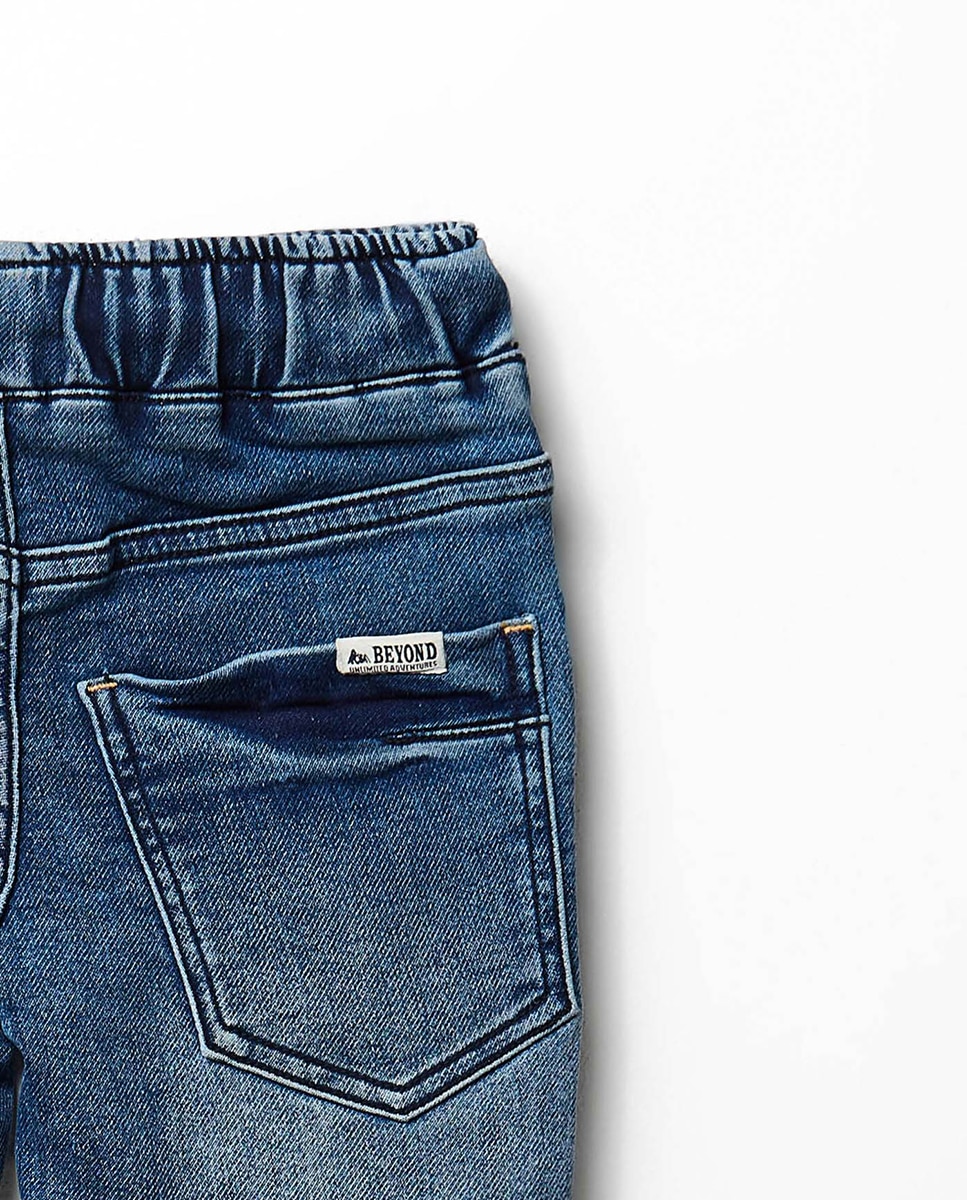 Denim jogger puÑos - Sfera - Azul pálido Azul pálido-4