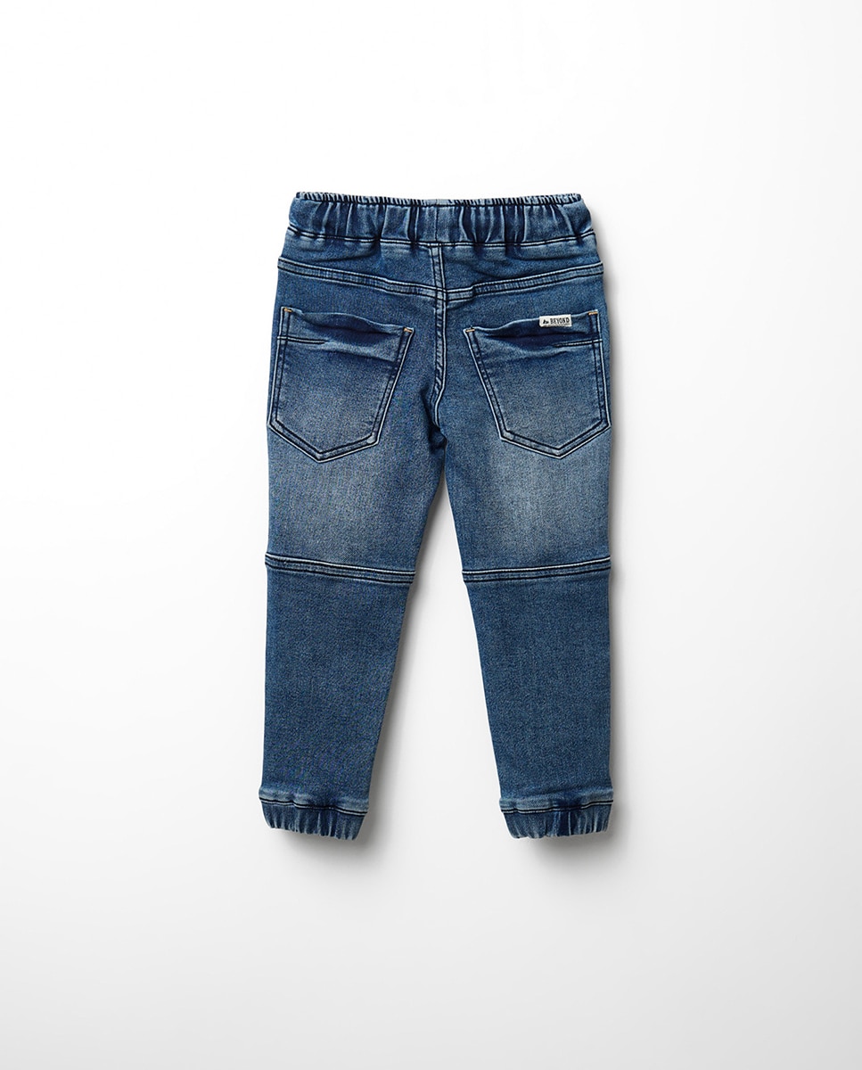 Denim jogger puÑos - Sfera - Azul pálido Azul pálido-5